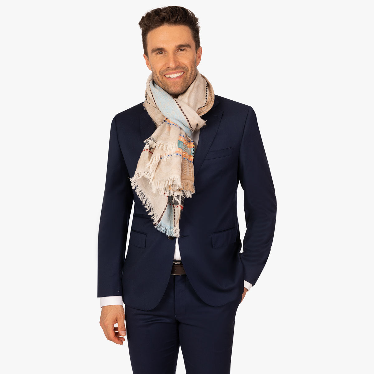 Schal in Beige mit Farbakzenten diverse Farben Bild 1