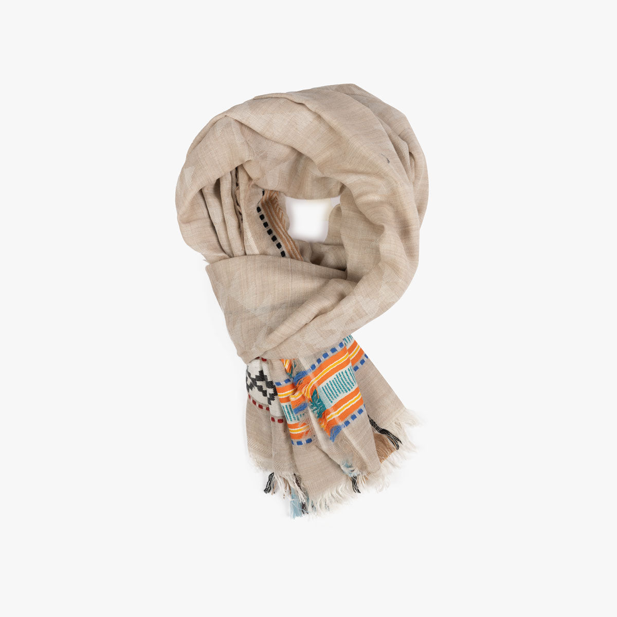 Schal in Beige mit Farbakzenten diverse Farben Bild 1