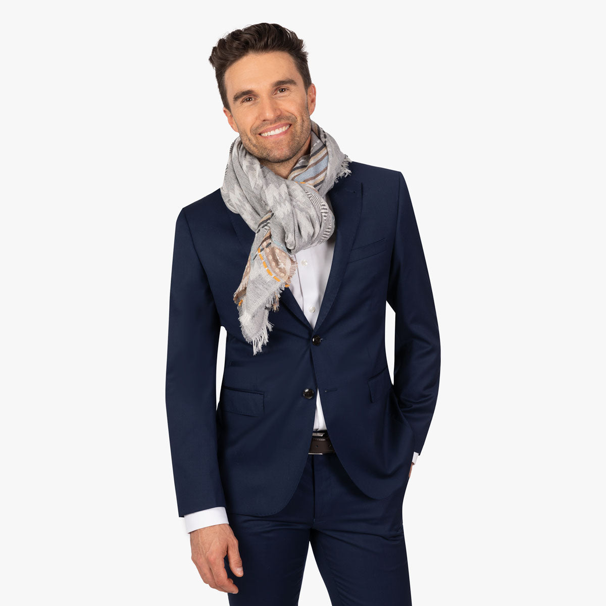 Schal in Grau, Blau und Braun diverse Farben Bild 2