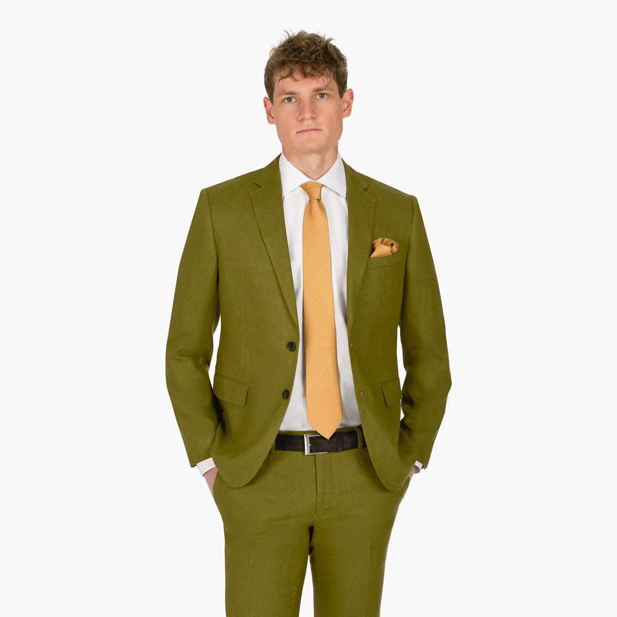 Anzug Genf in Grün aus Leinen grün Bild 2