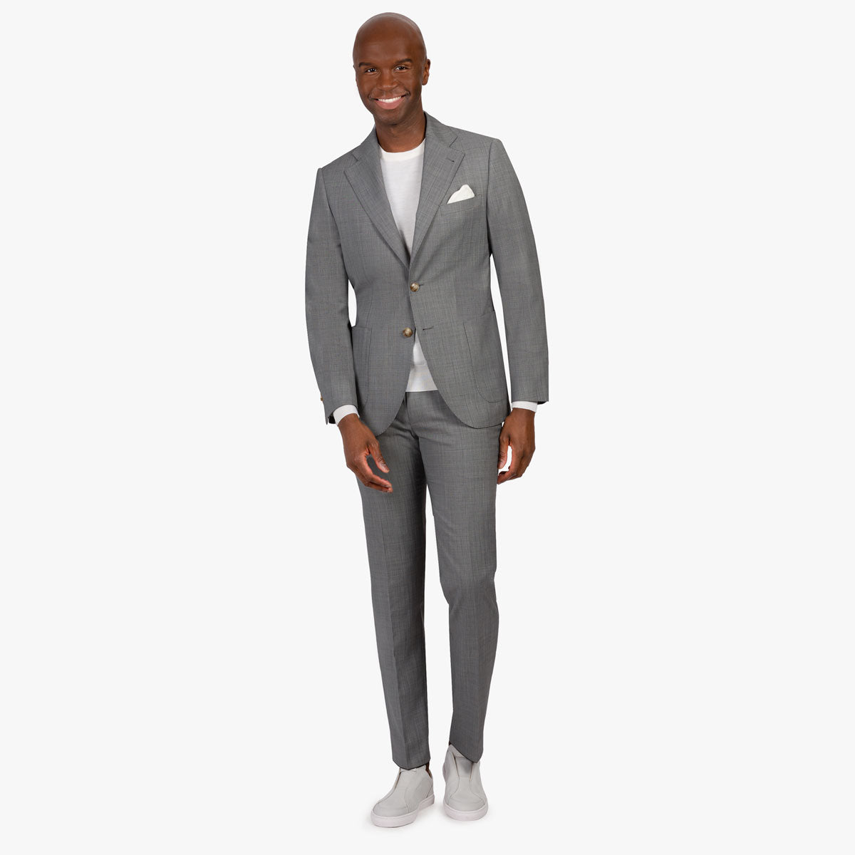 Anzug Havanna mit aufgesetzen Taschen in grau meliert grau/gemustert Bild 11