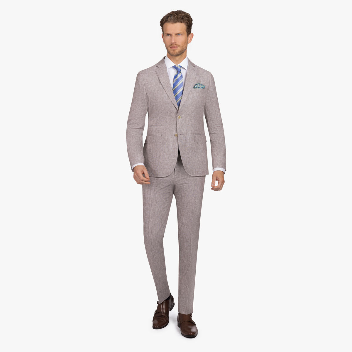 Anzug Pesaro aus 100% Leinen in hellbeige hellbraun Bild 11