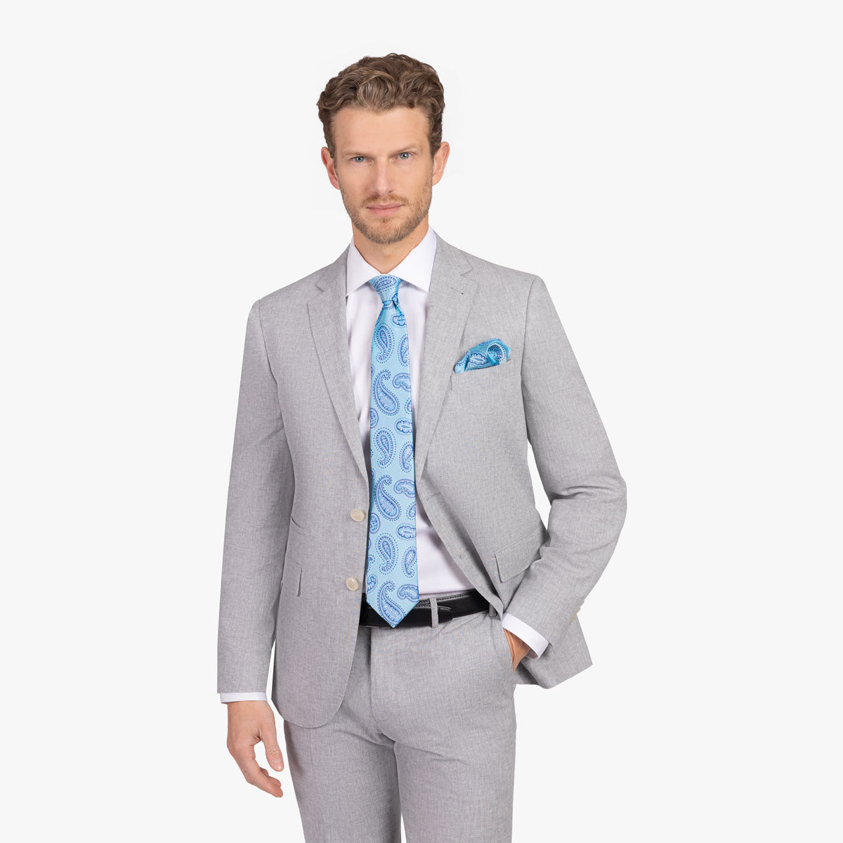 Anzug Pesaro in hellgrau aus Leinen und Baumwolle hellgrau Bild 1