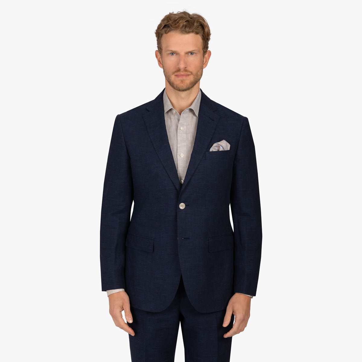 Anzug Prato aus Leinen/Polyester in blau blau Bild 2