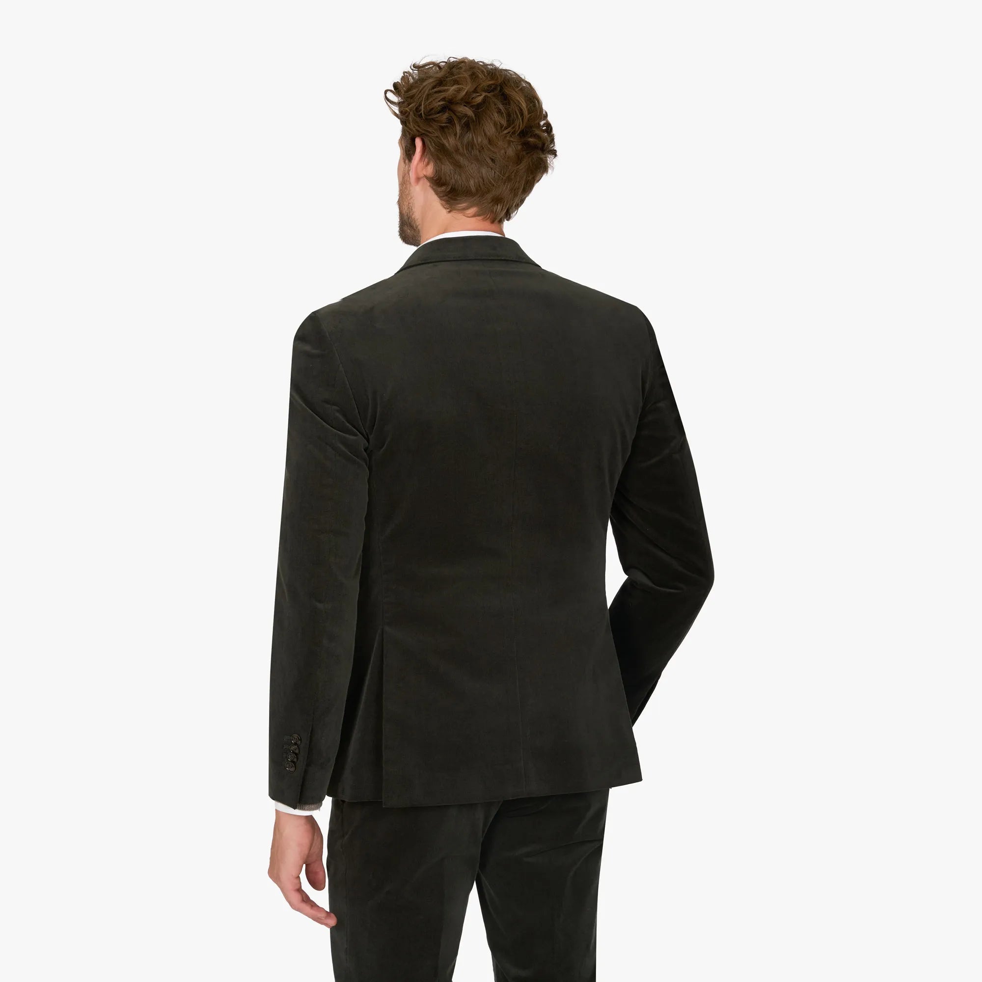 Sakko Genf aus Feincord in Olivgrün dkl. grün Bild 2