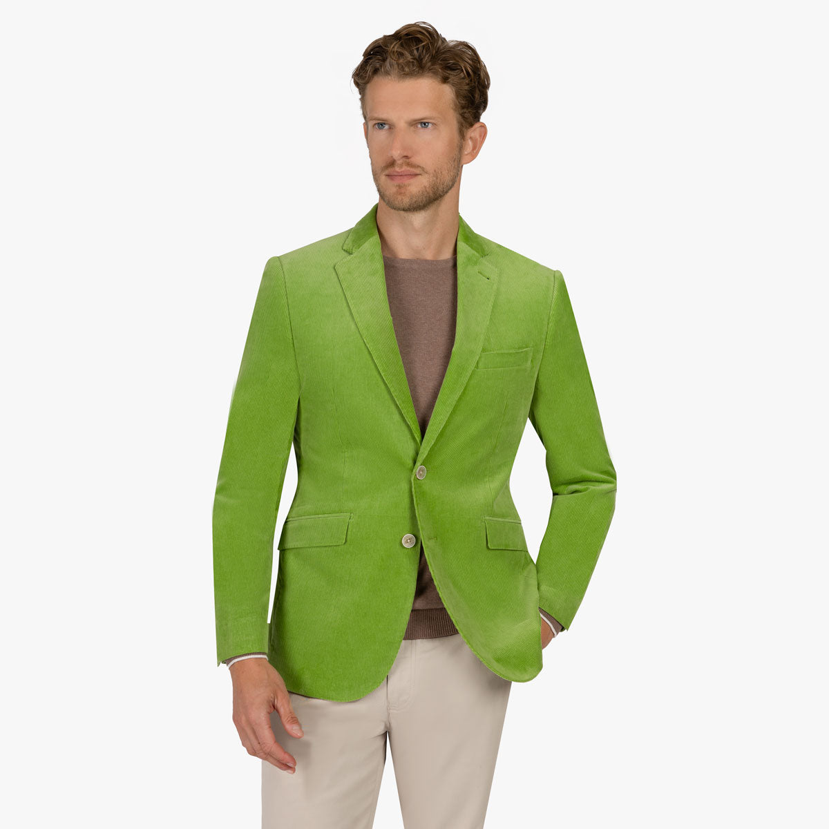 Baukastensakko Genf aus Feincord in grasgrün hellrün Bild 2