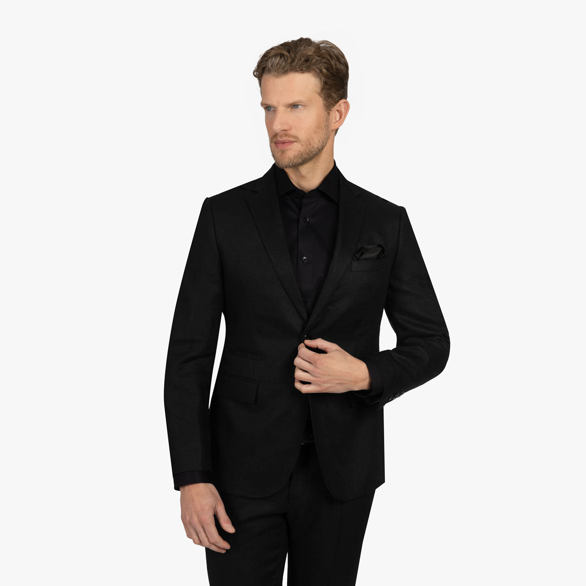 Baukastensakko Pesaro aus Leinen in schwarz schwarz Bild 1