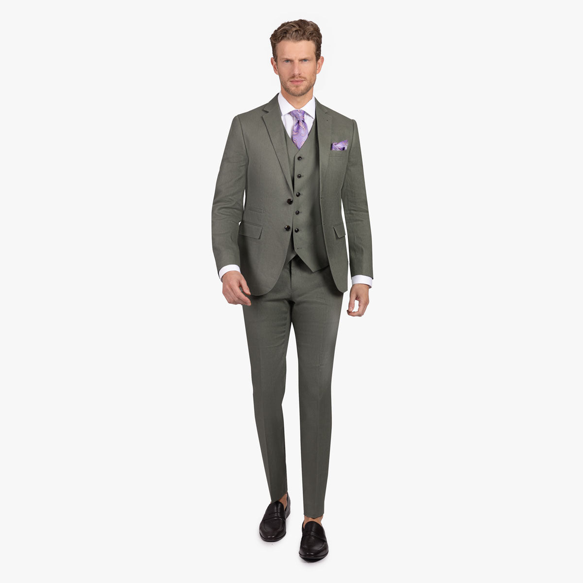 Baukastensakko Pesaro aus Leinen in grün grün Bild 7