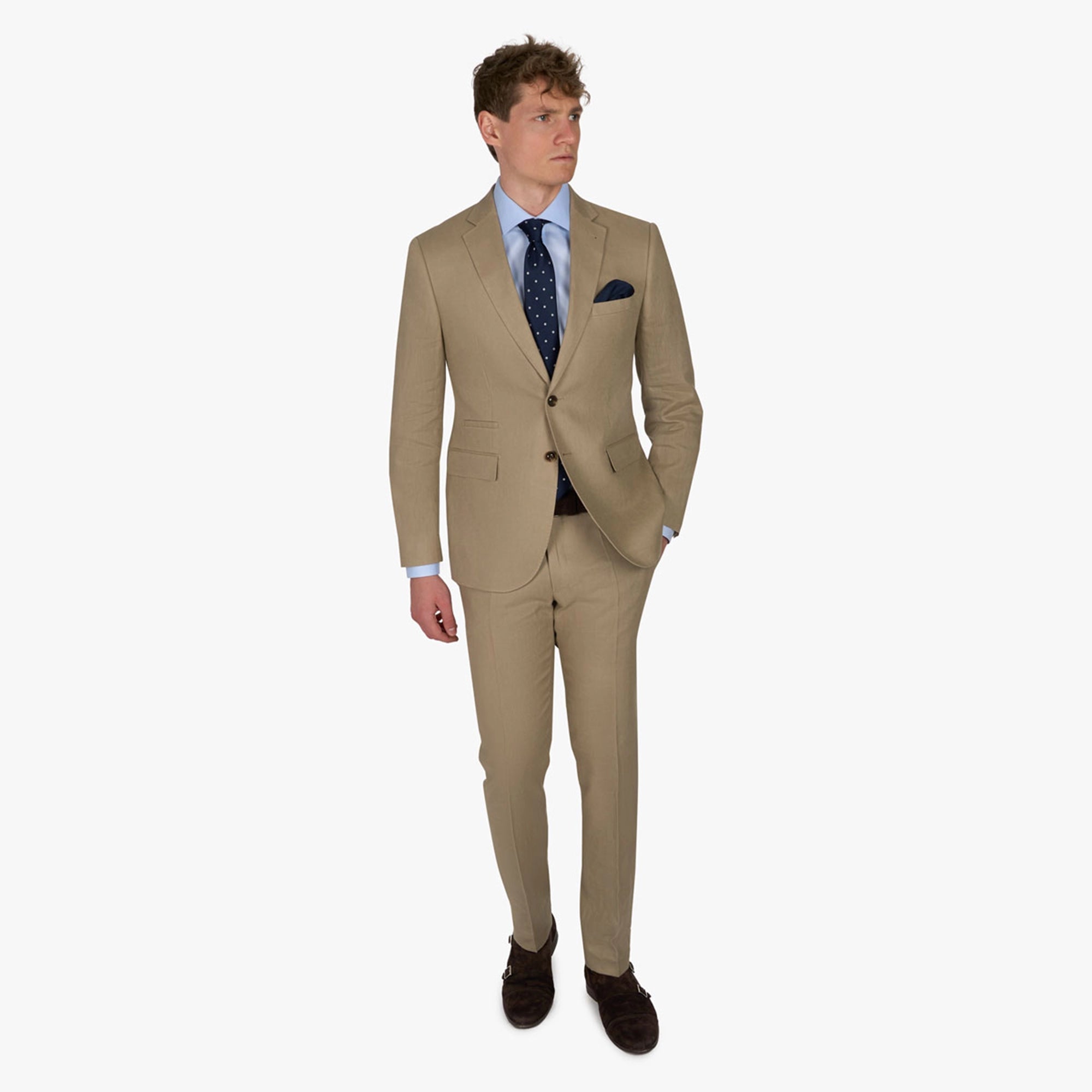 Baukastensakko aus reinem Leinen in hellbraun hellbraun Bild 7