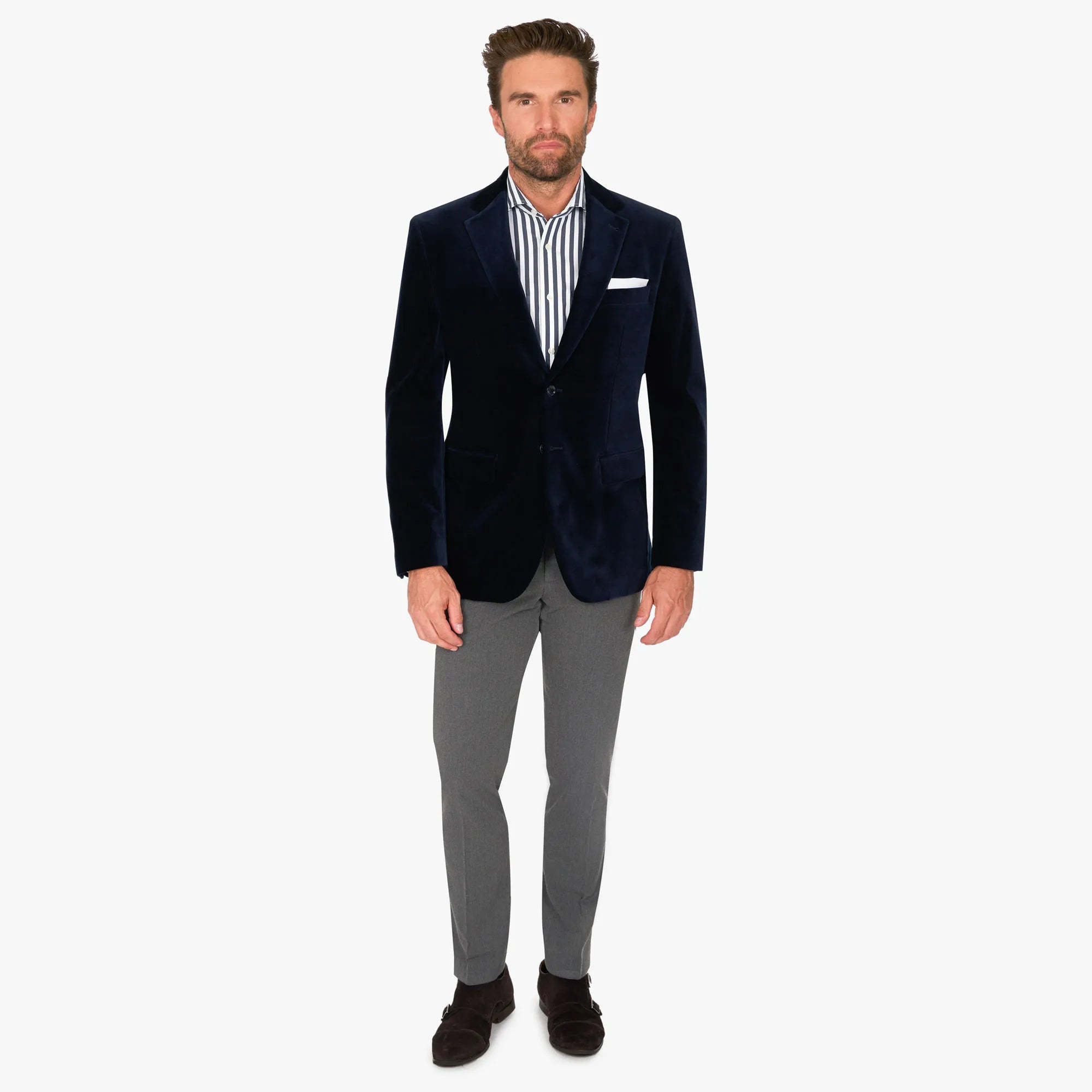 Smoking Sakko Prato aus Samt in Dunkelblau dkl. blau Bild 5