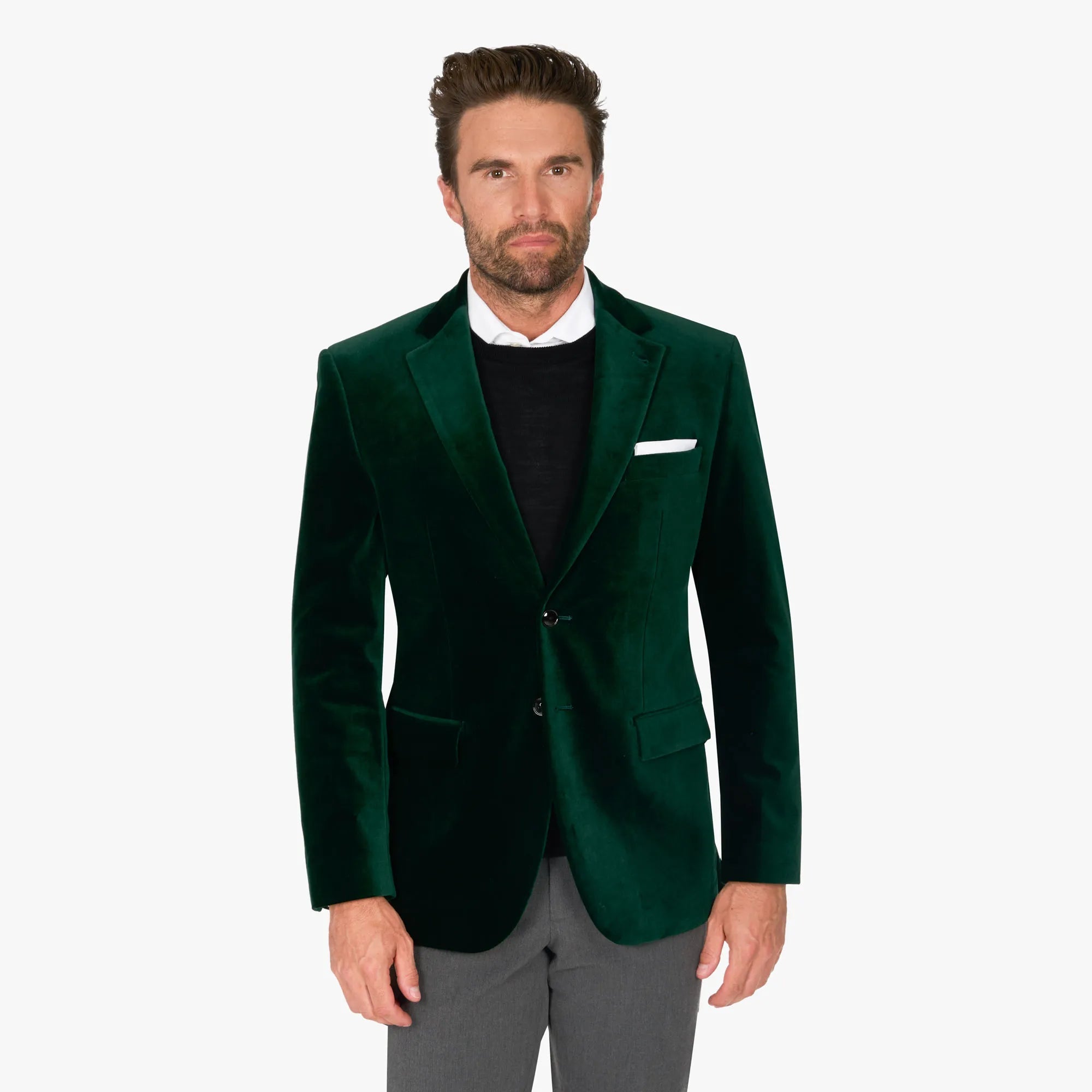 Smoking Sakko Prato aus Samt in Dunkelgrün dkl. grün Bild 1