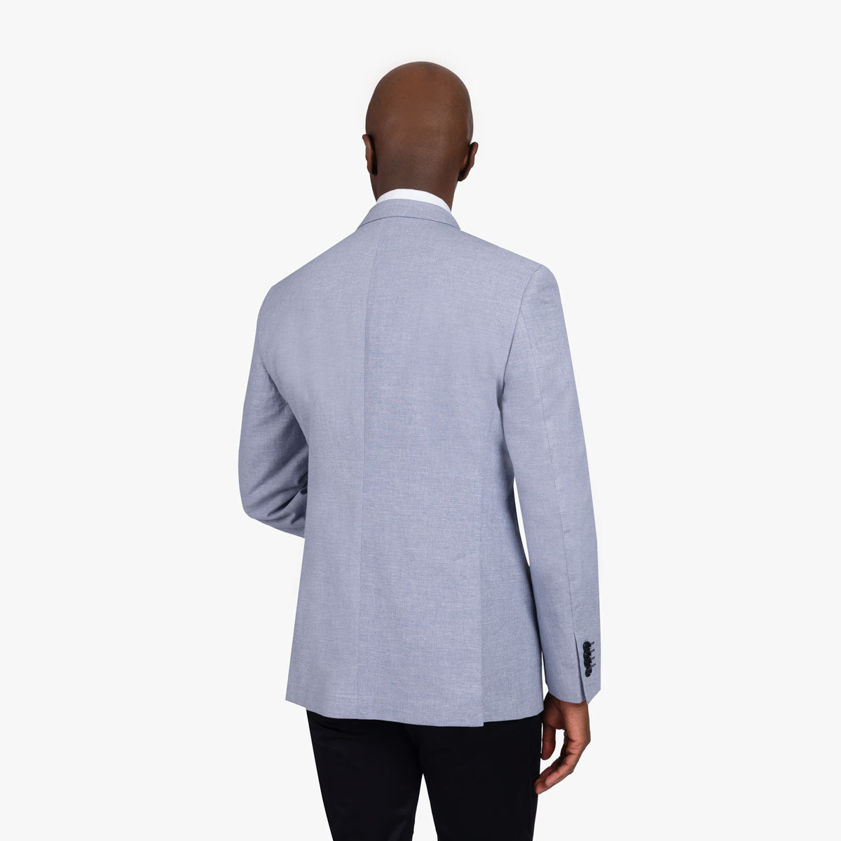 Sakko aus Baumwolle und Leinen in mittelblau hellblau/gemustert Bild 2