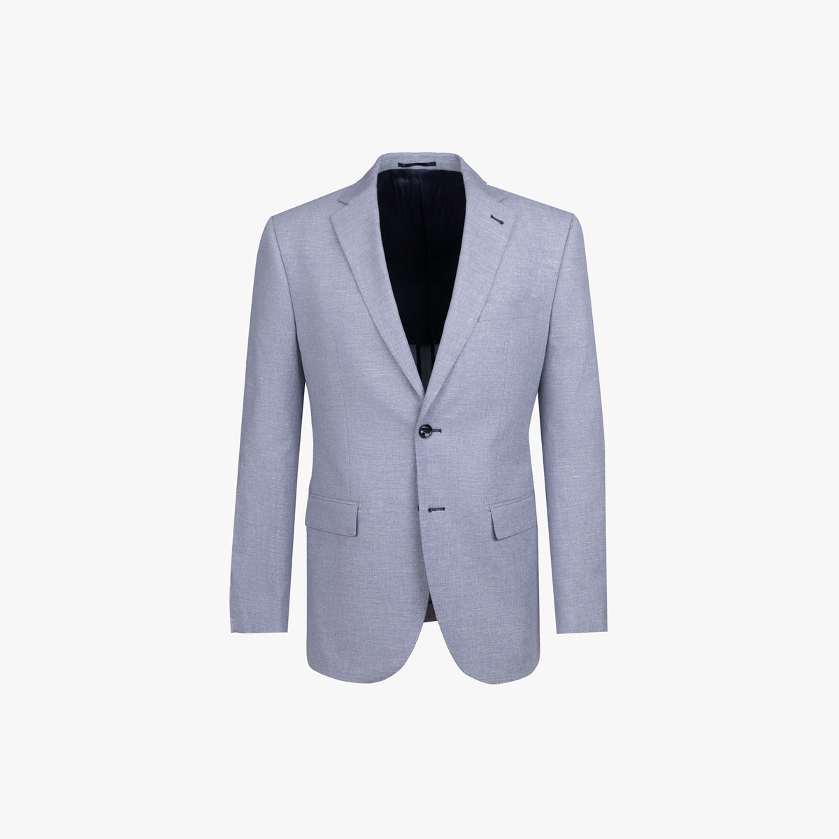 Sakko aus Baumwolle und Leinen in mittelblau hellblau/gemustert Bild 5