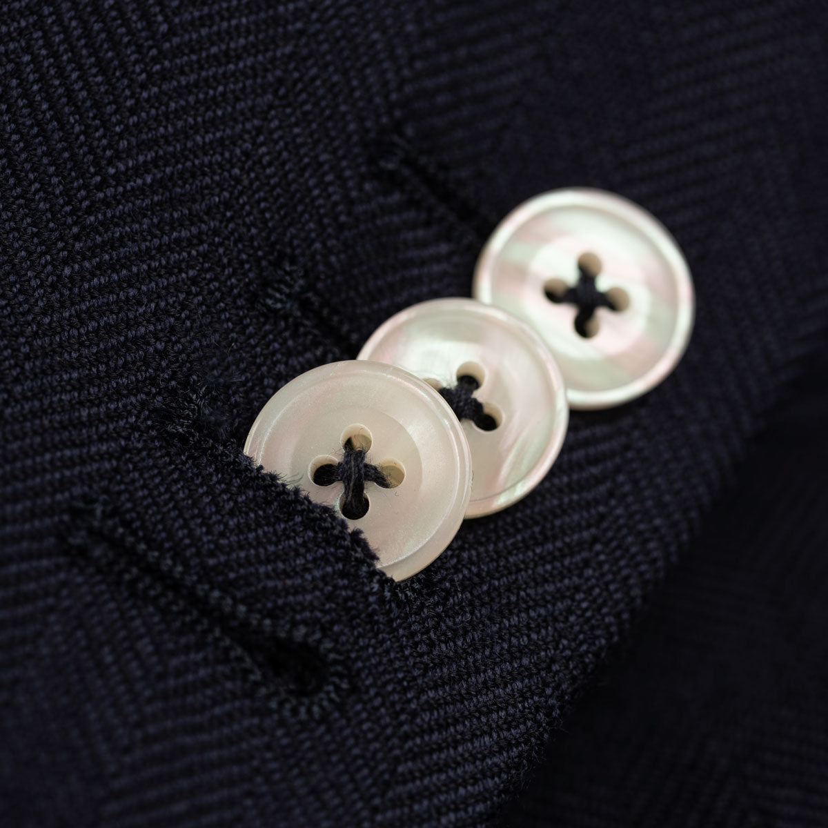 Sakko Genf aus Schurwolle mit Fischgrat in blau blau gemustert Bild 4