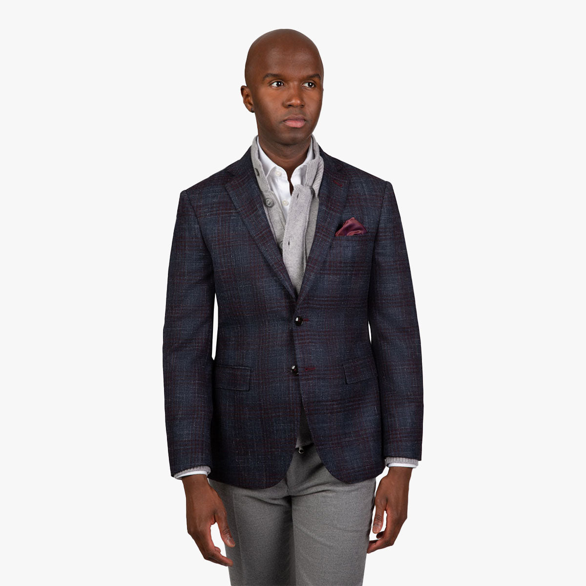 Sakko Genf mit dunkelrotem Karo in blau blau/karo Bild 1
