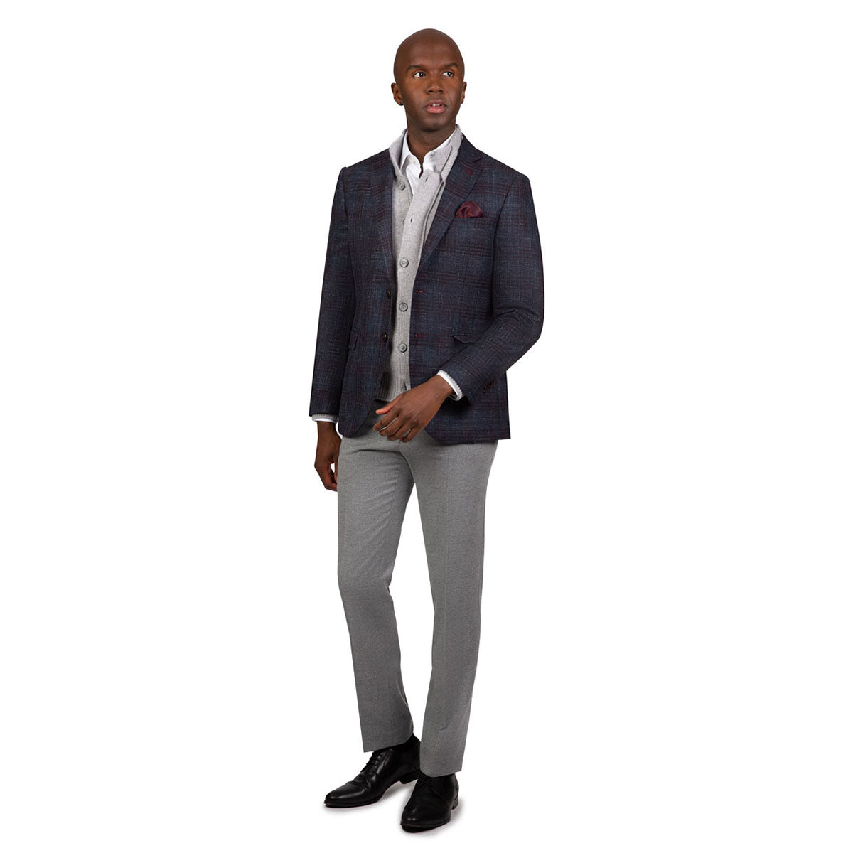 Sakko Genf mit dunkelrotem Karo in blau blau/karo Bild 3