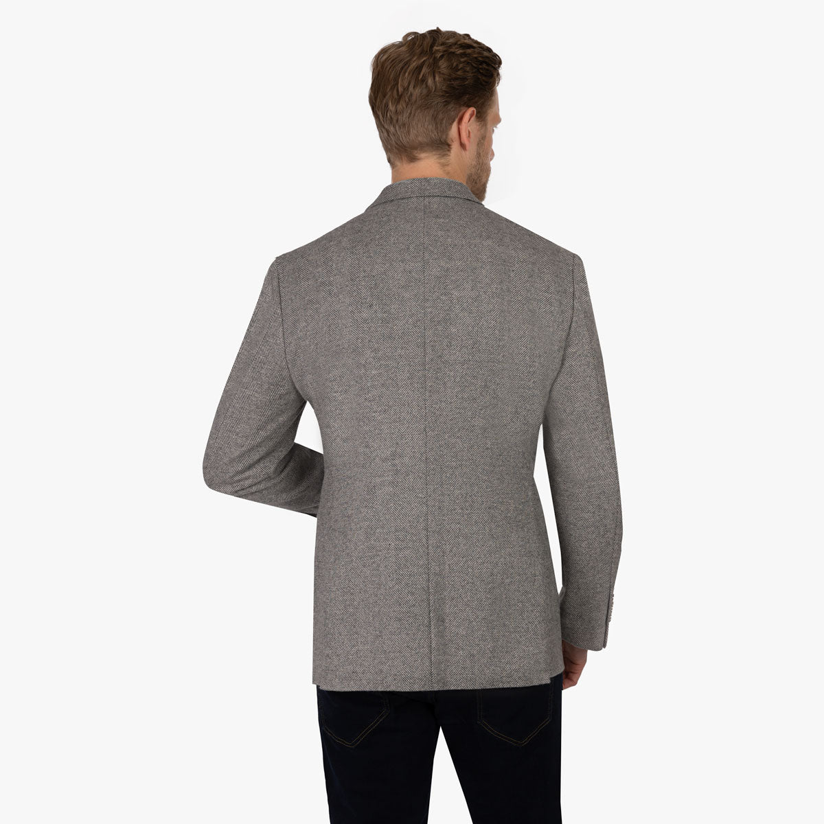 Sakko Prato aus Merino mit Fischgrat in Grau grün Bild 2