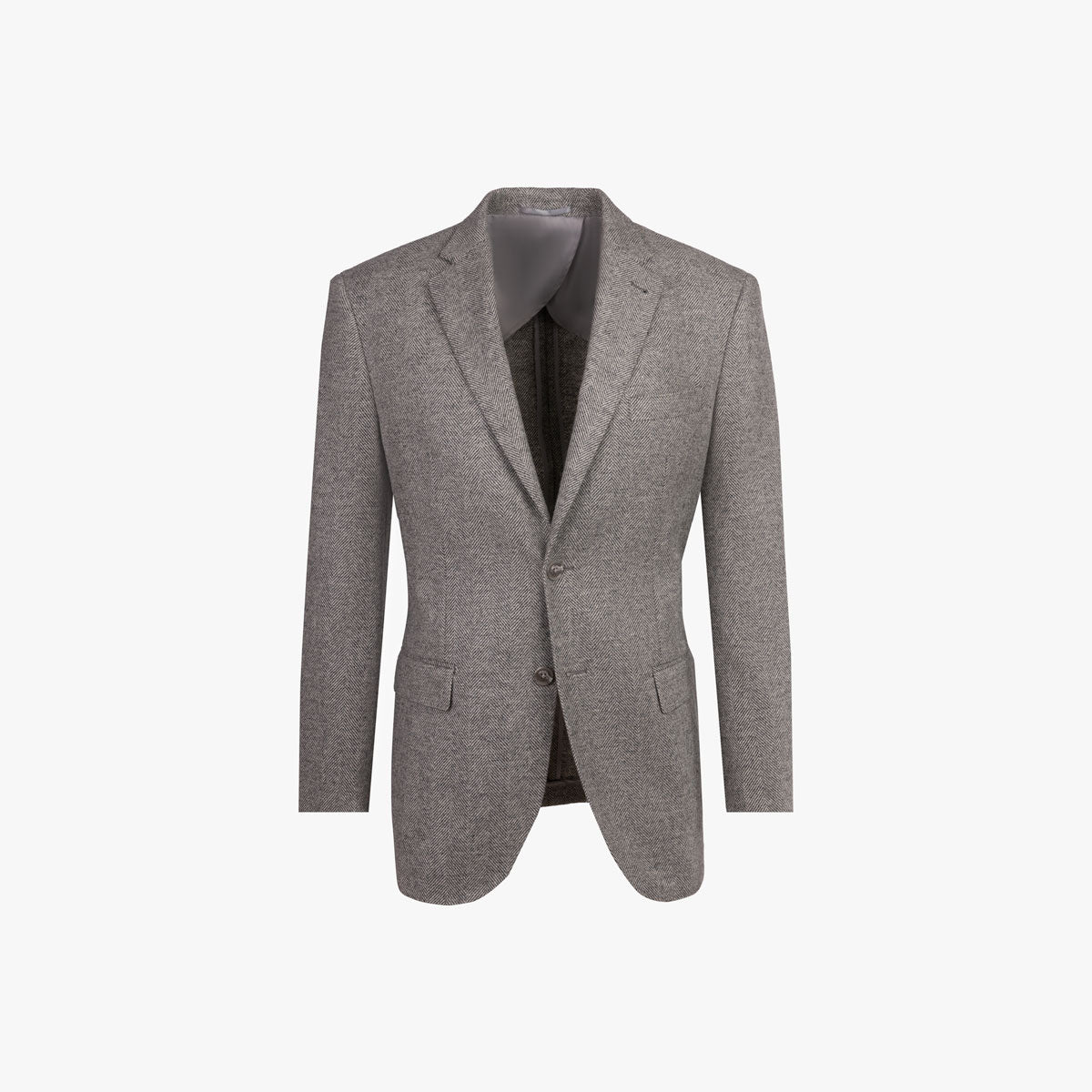 Sakko Prato aus Merino mit Fischgrat in grau grün Bild 5