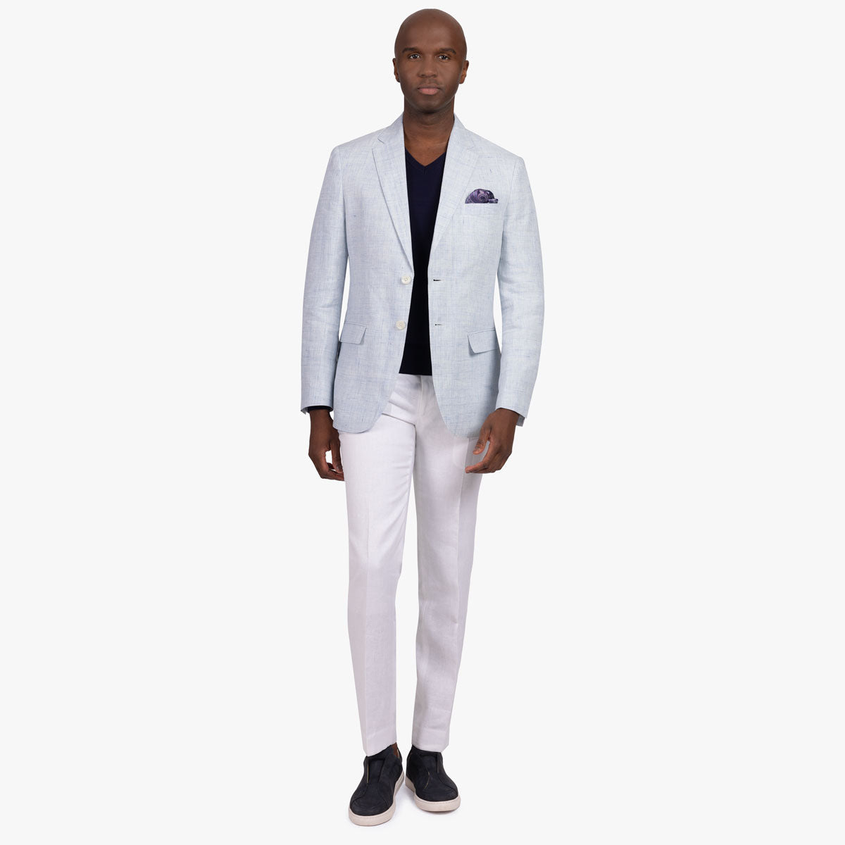 Sakko Prato aus reinem Leinen in hellblau hellblau Bild 4