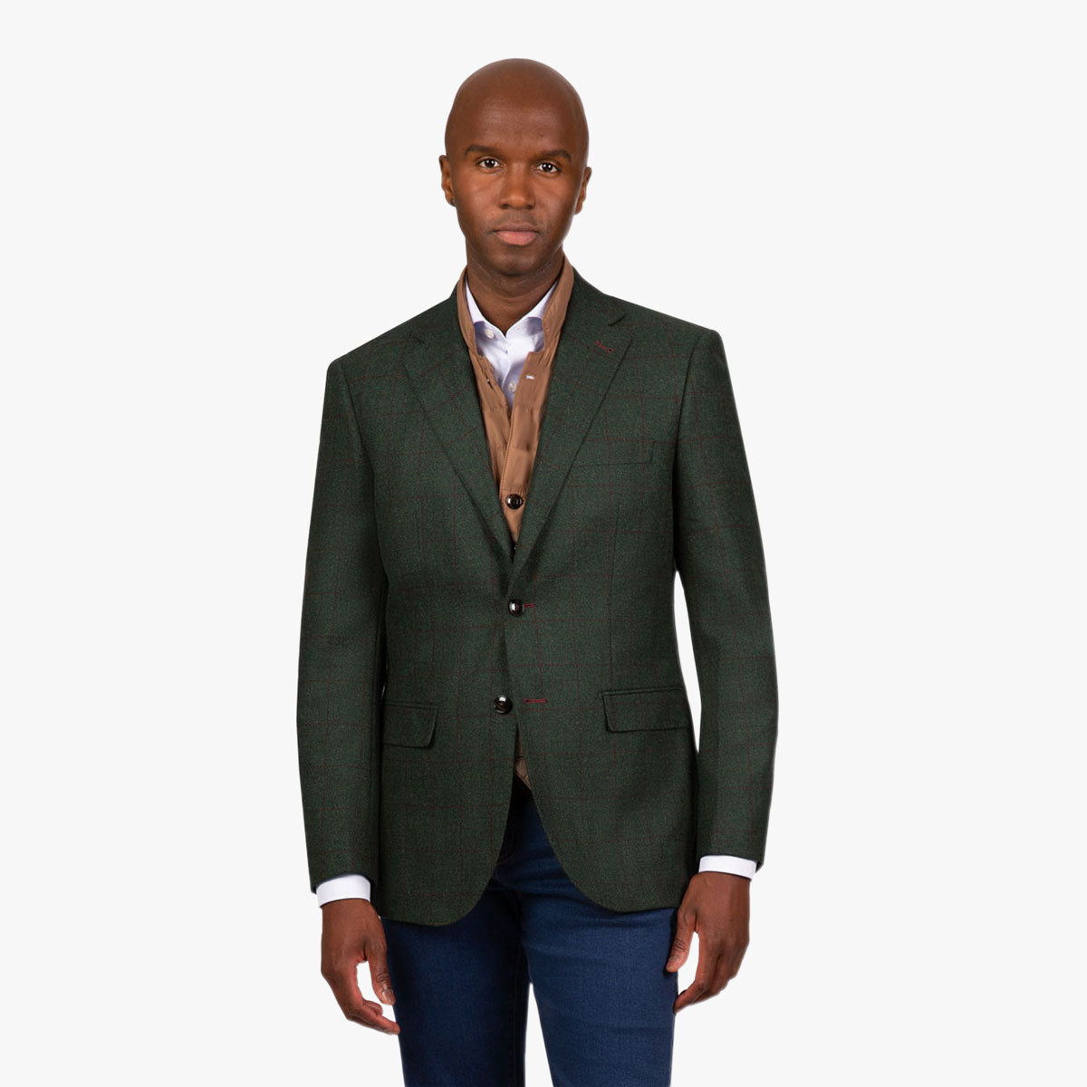 Sakko Prato mit Fensterkaro in dunkelgrün dkl. grün Bild 1