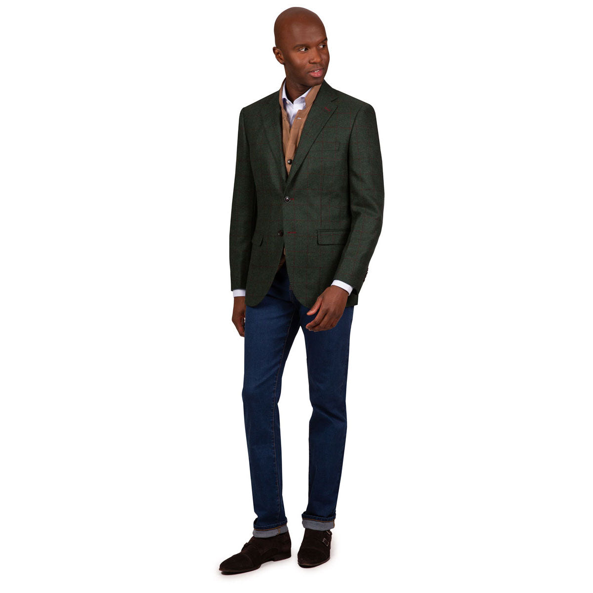 Sakko Prato mit Fensterkaro in dunkelgrün dkl. grün Bild 4