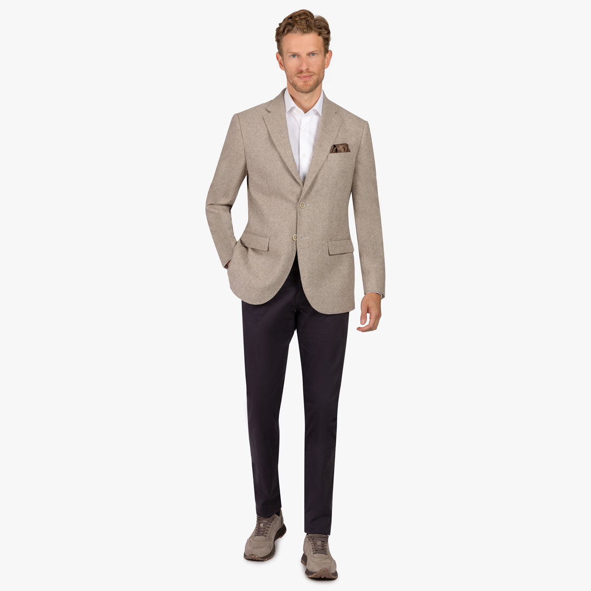 Sakko Prato mit Fischgrätmuster in Beige beige/gemustert Bild 8