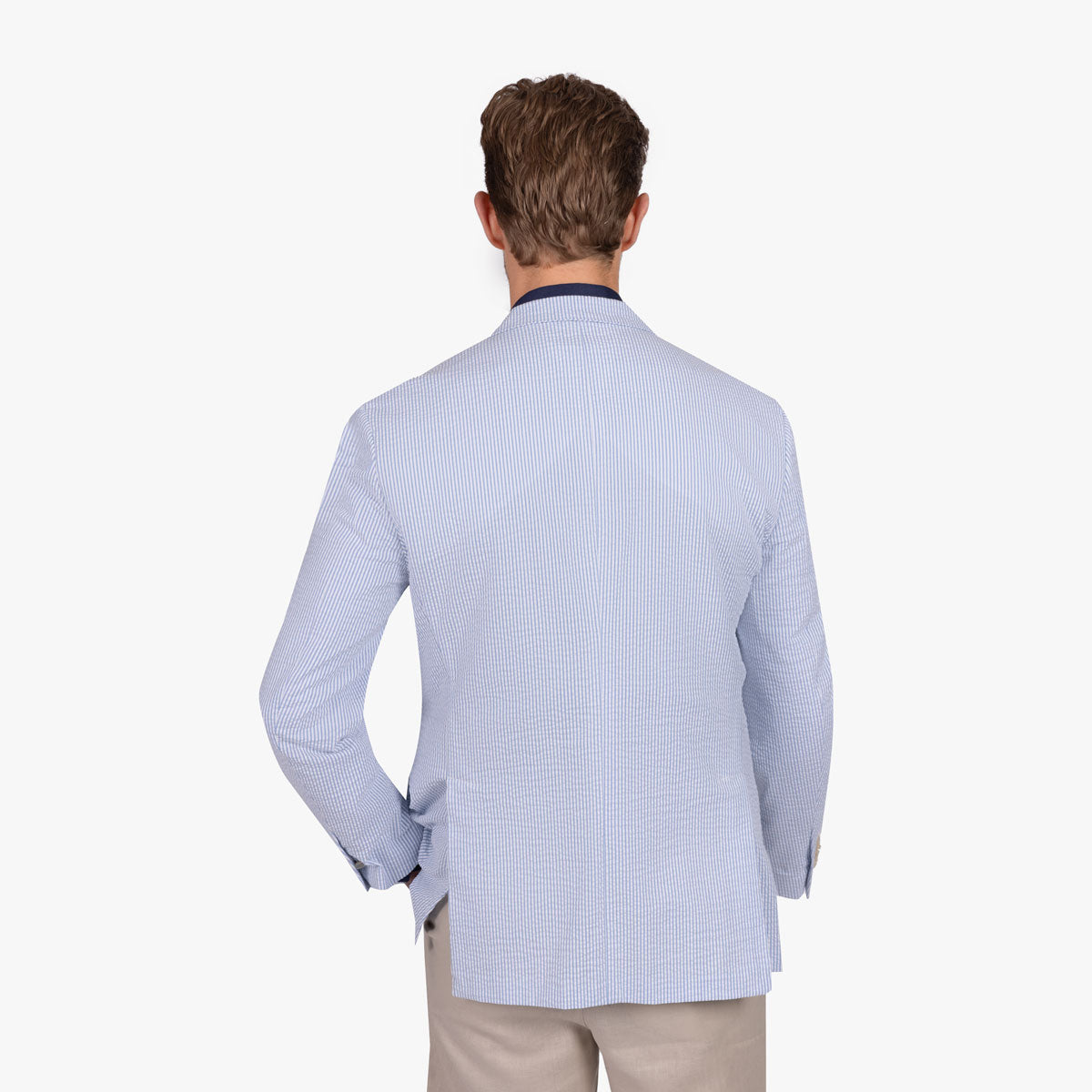 Sakko Prato mit Seersucker Struktur in hellblau gestreift hellblau/gestreift Bild 3