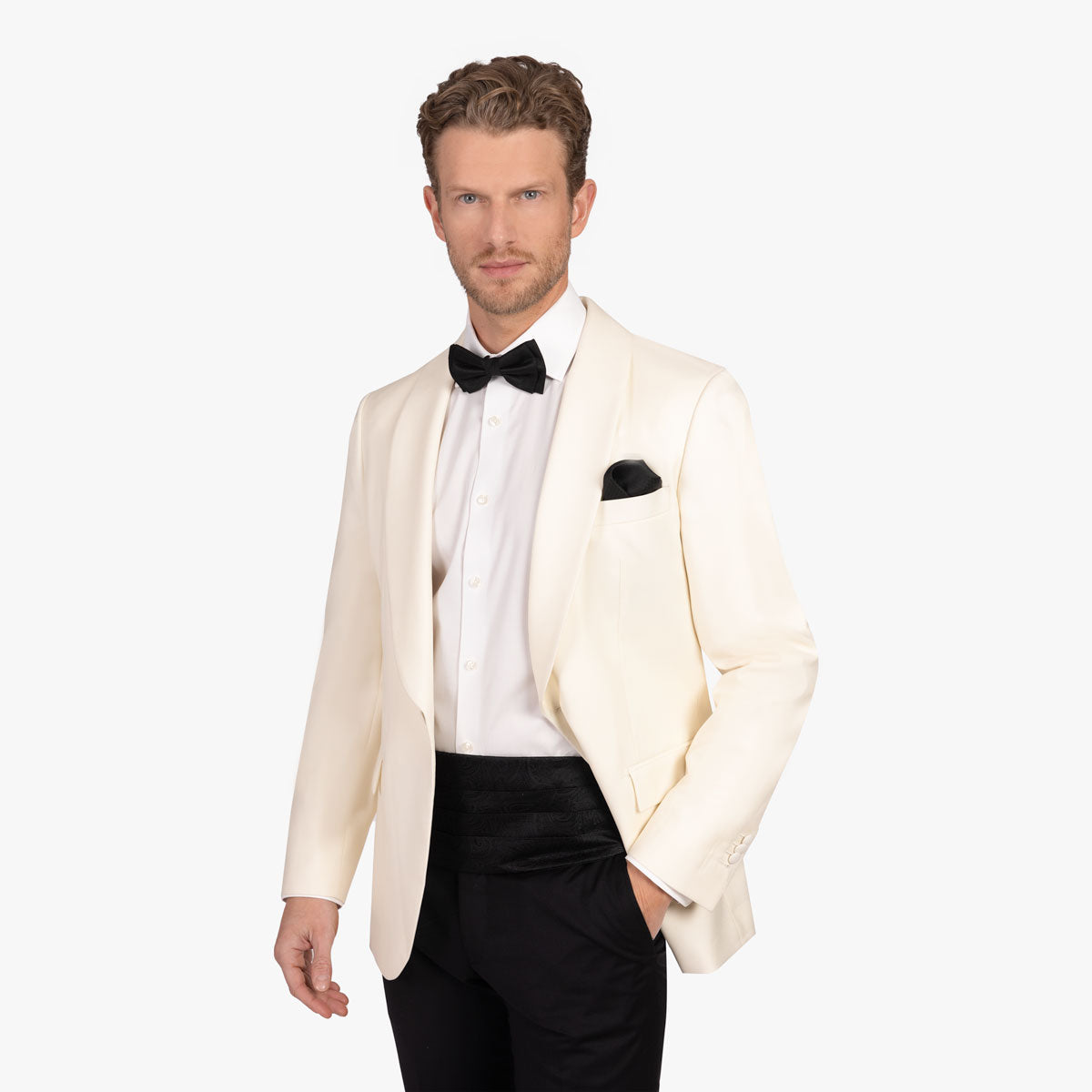 Smoking Sakko aus reiner Schurwolle in offwhite offwhite Bild 2