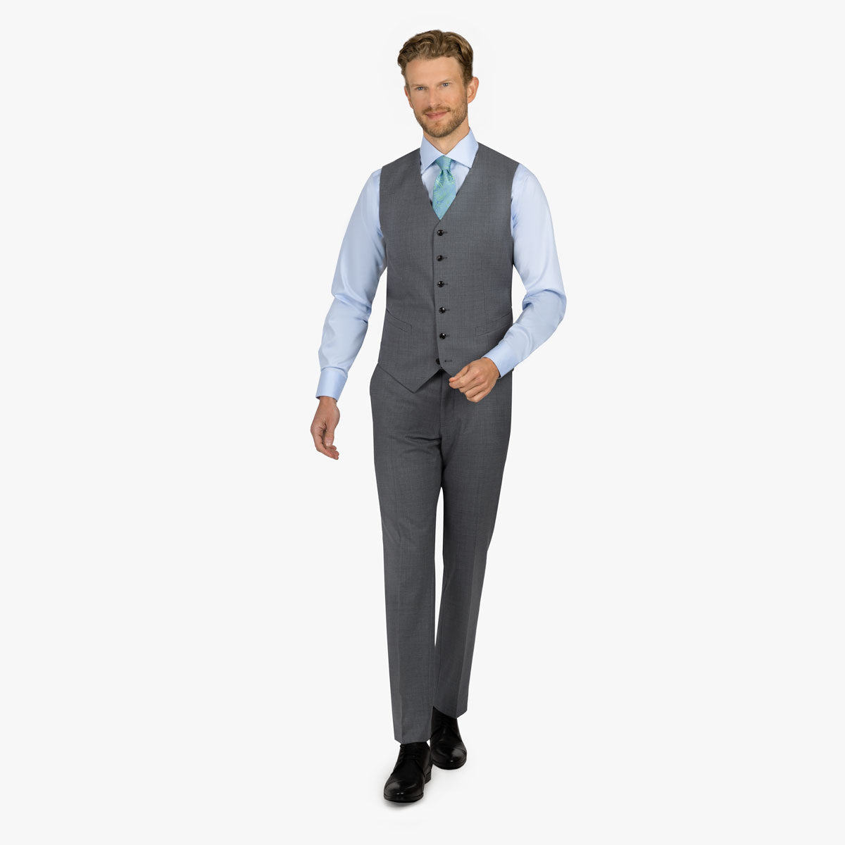 Slim Fit Baukastenweste in grau meliert hellgrau Bild 6