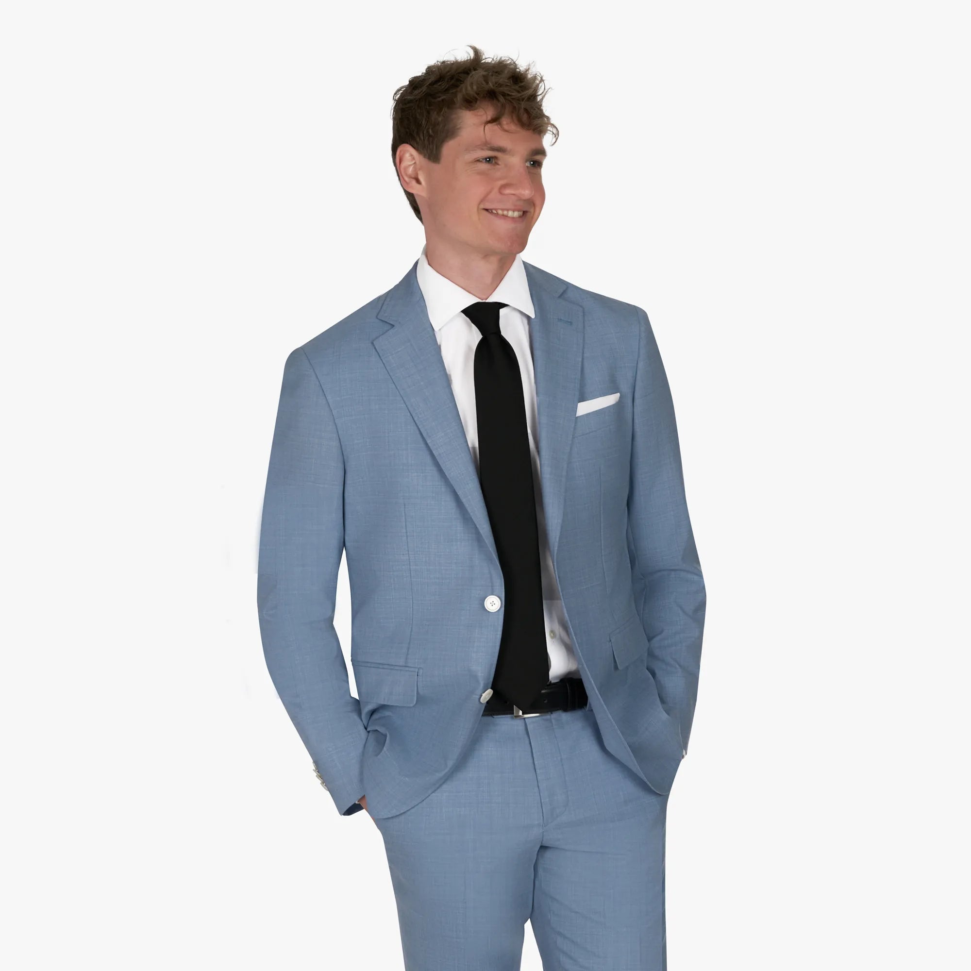 Anzug Prato aus Super 110's Schurwolle in hellblau hellblau Bild 2