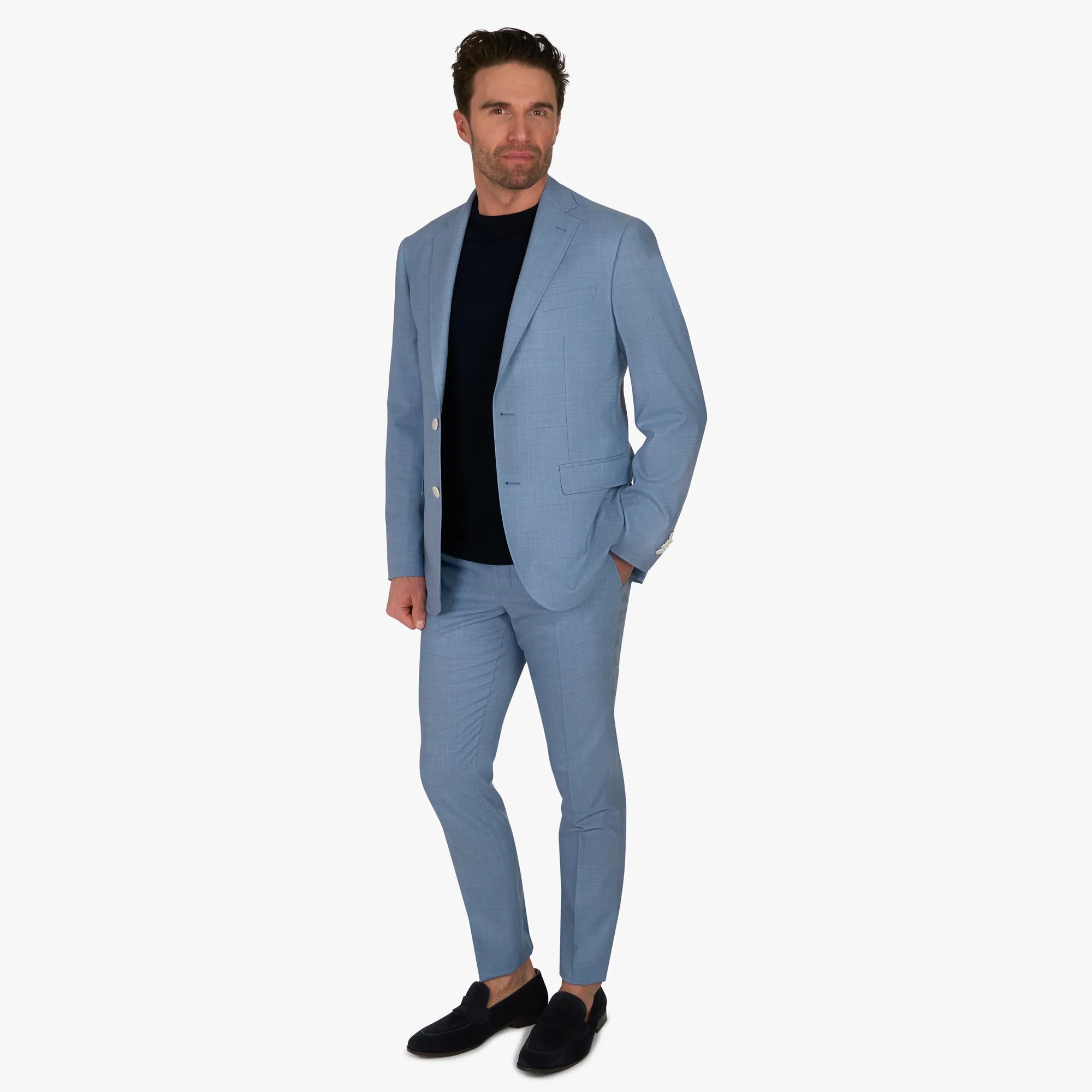 Anzug Prato aus Super 110's Schurwolle in hellblau hellblau Bild 9