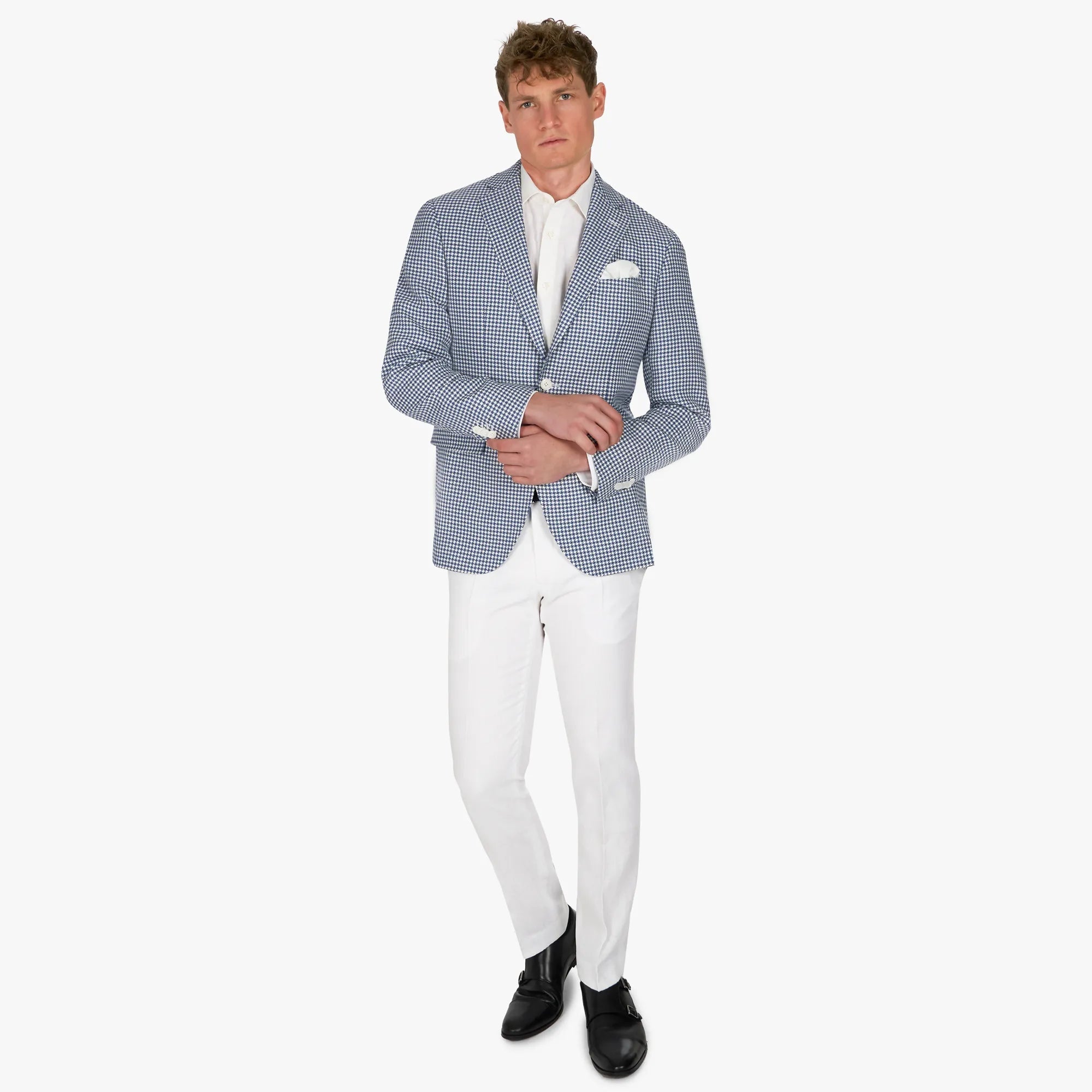 Sakko Prato mit Hahnentritt in mittelblau mittelblau Bild 2