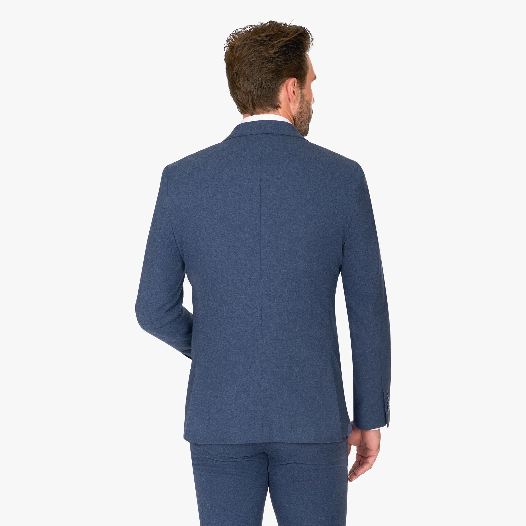 Anzug Genf in Blau aus Wolle und Elasthan blau Bild 3