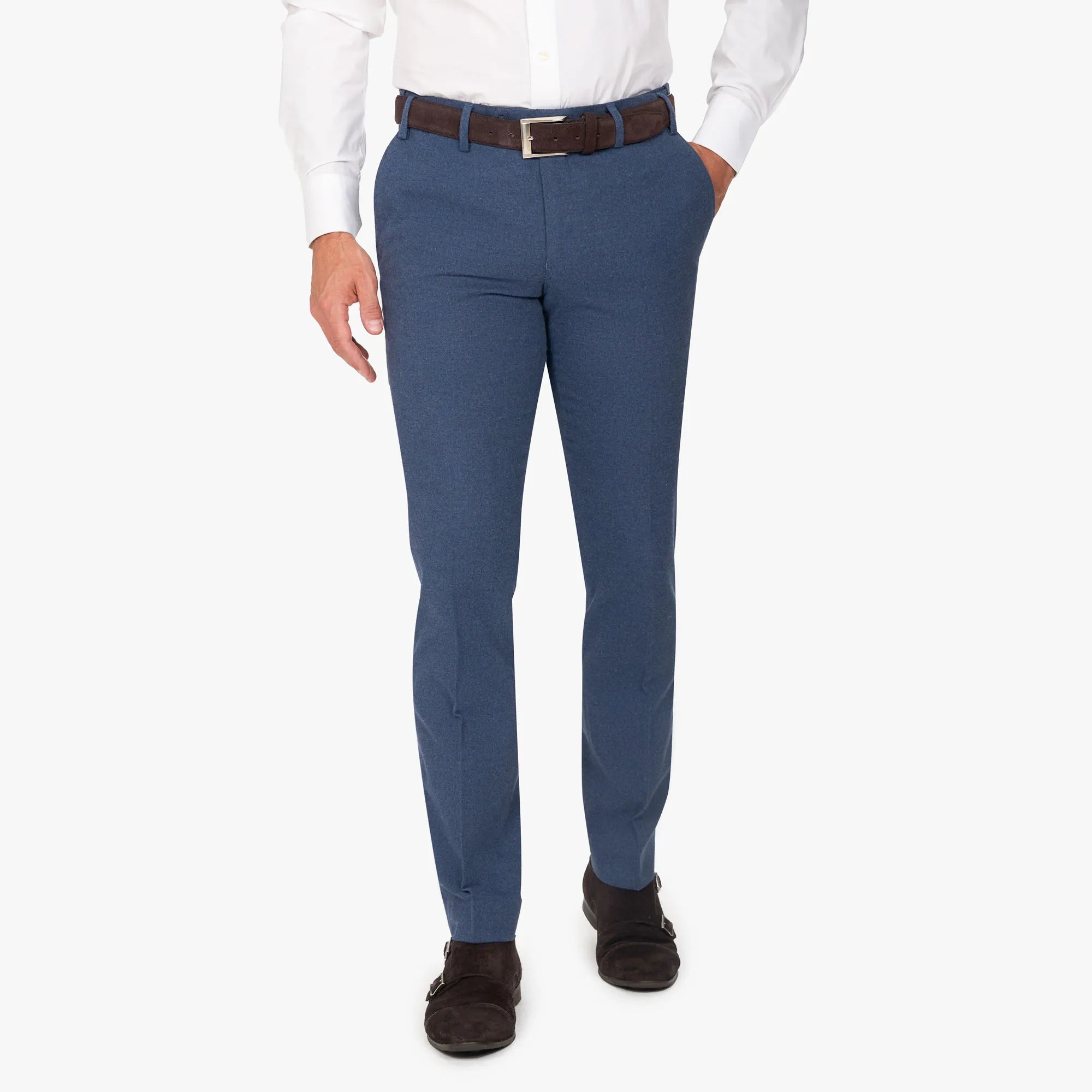 Anzug Genf in Blau aus Wolle und Elasthan blau Bild 7