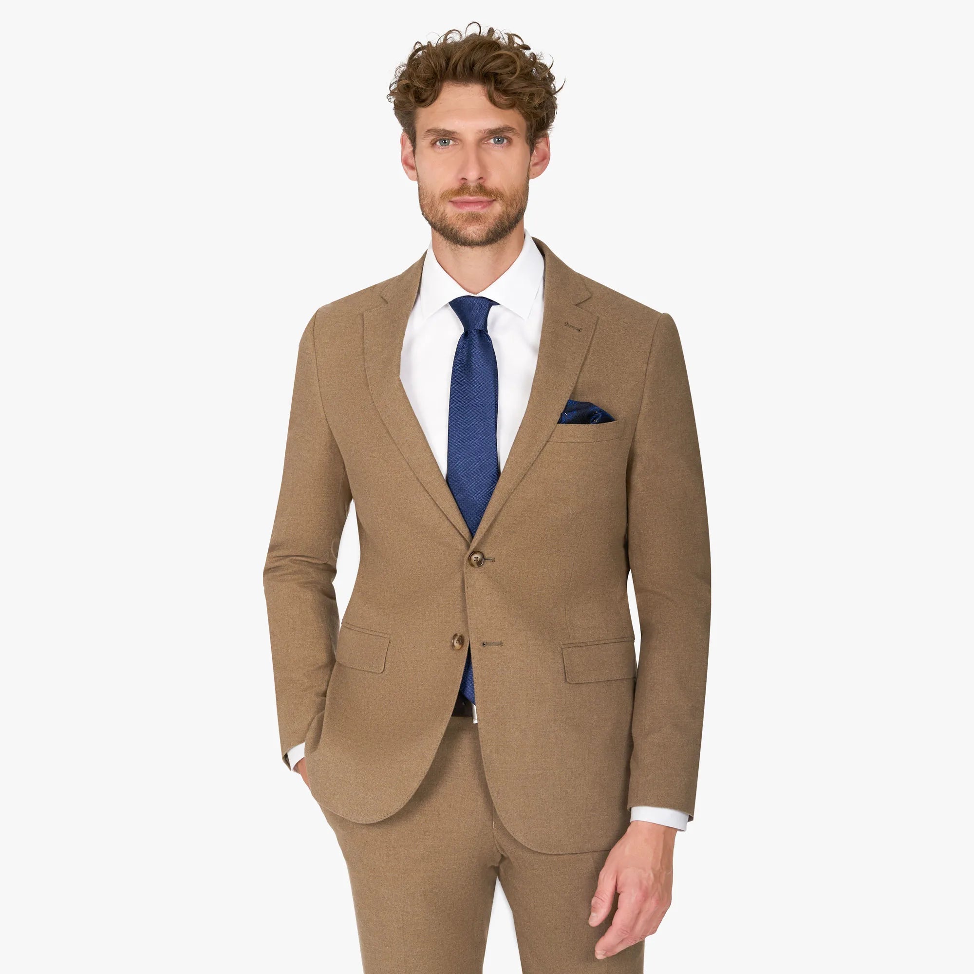 Anzug Genf in Beige aus Baumwolle und Elasthan beige Bild 2