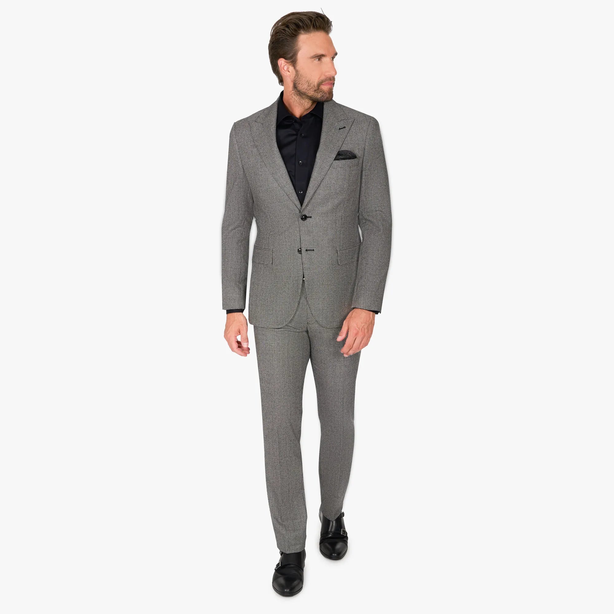 Anzug Fano in Schwarz gemustert aus Super 100’s reine Wolle schwarz/gemustert Bild 11