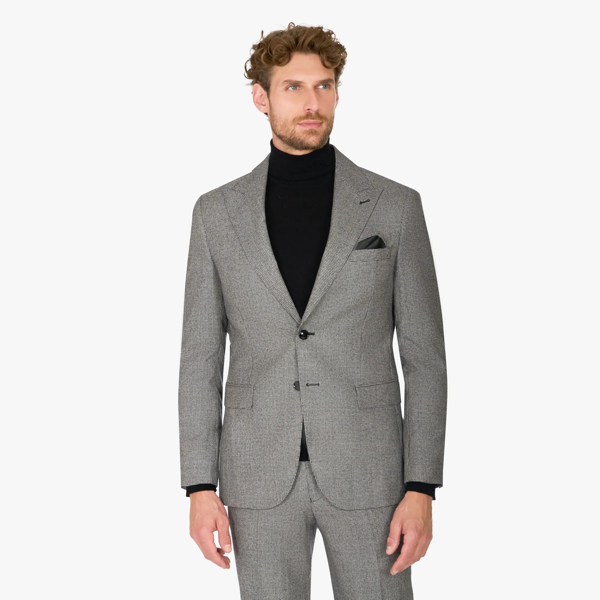 Anzug Fano in Schwarz gemustert aus Super 100’s reine Wolle schwarz/gemustert Bild 2
