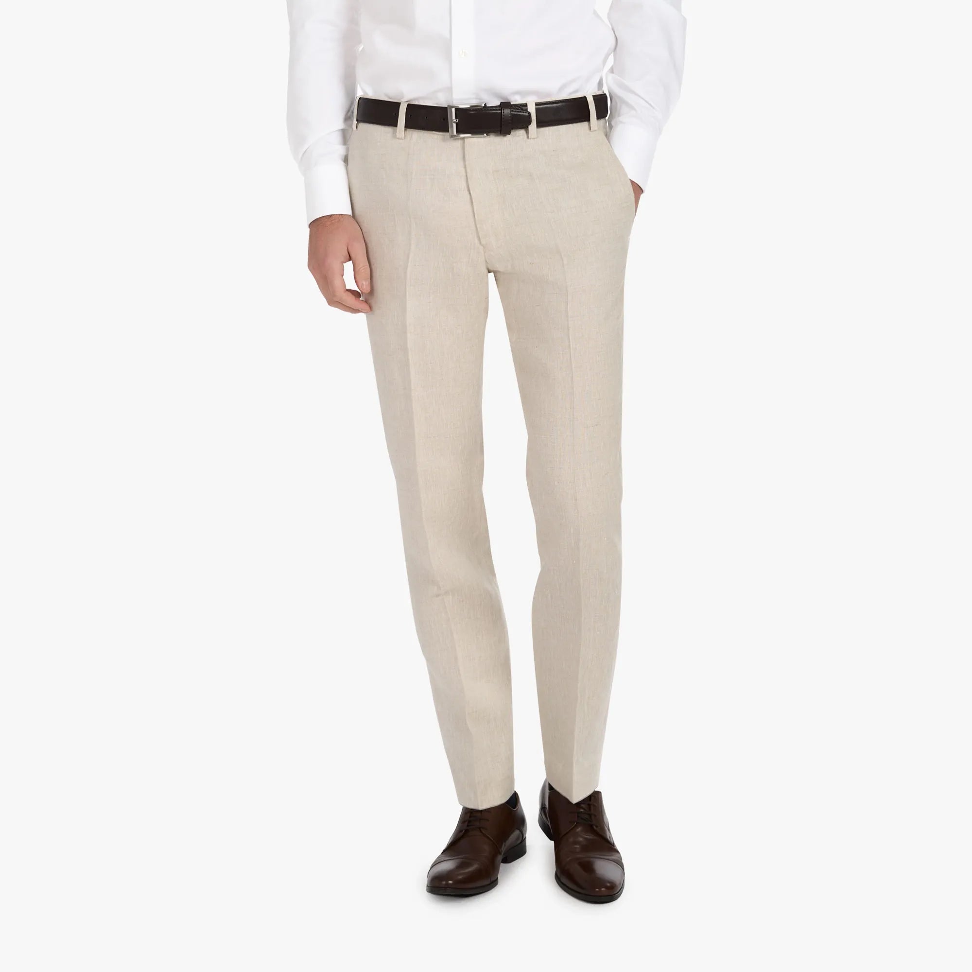 Baukastenhose Rome aus Leinen mit Komfortbund in Beige beige Bild 1