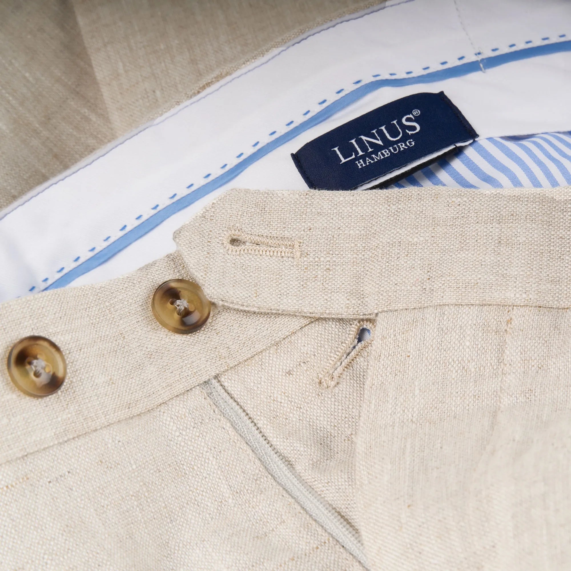 Baukastenhose Rome aus Leinen mit Komfortbund in Beige beige Bild 3