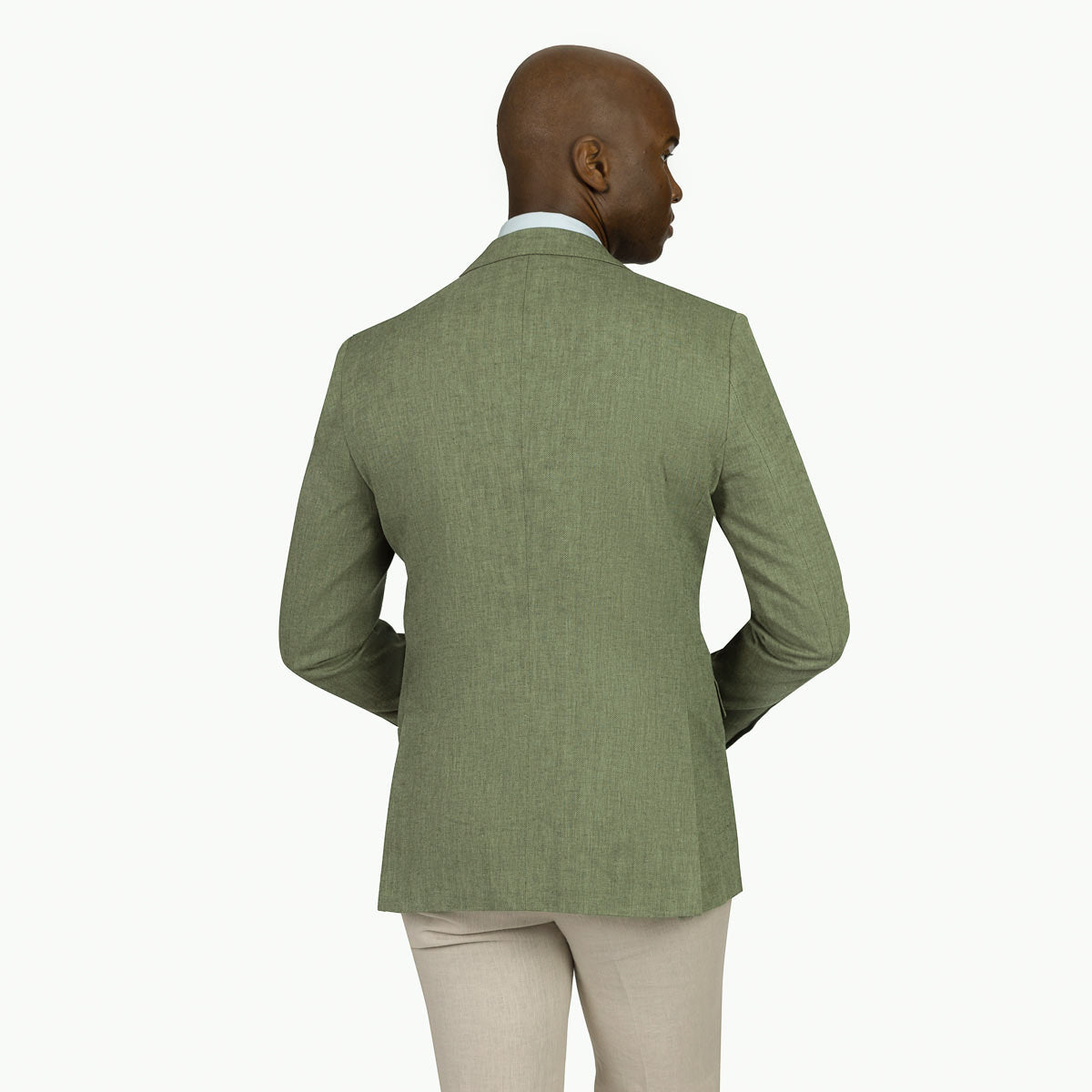 Sakko Genf mit Fischgrätmuster in Olivgrün grün Bild 2