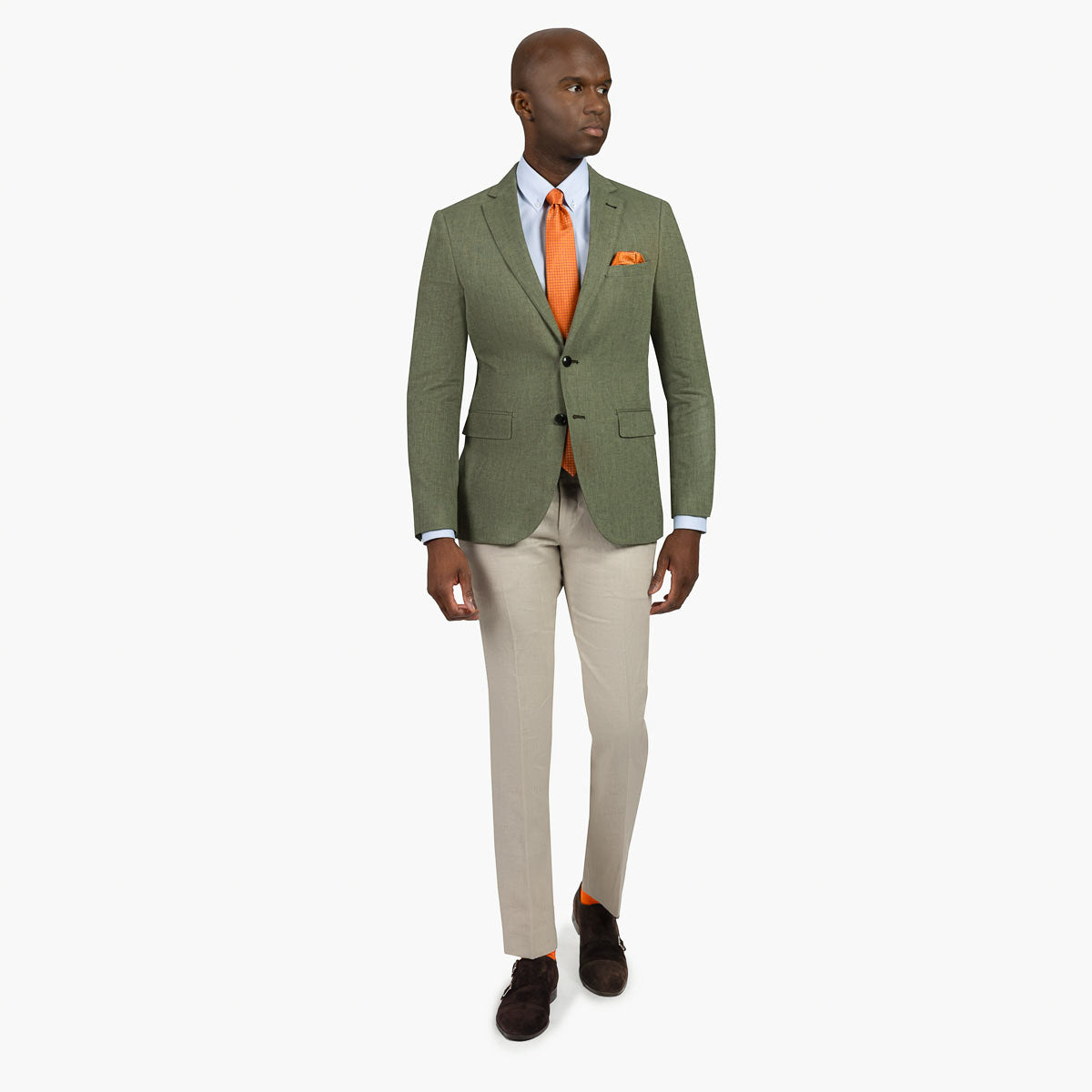 Sakko Genf mit Fischgrätmuster in Olivgrün grün Bild 7