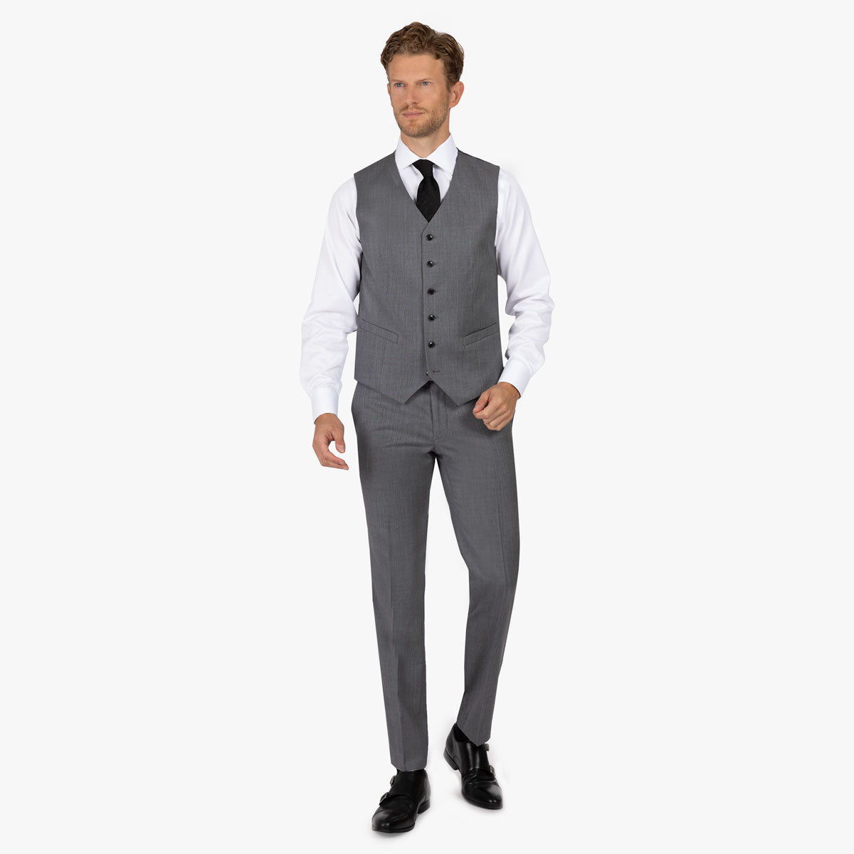 Slim Fit Baukastenweste in grau hellgrau Bild 4