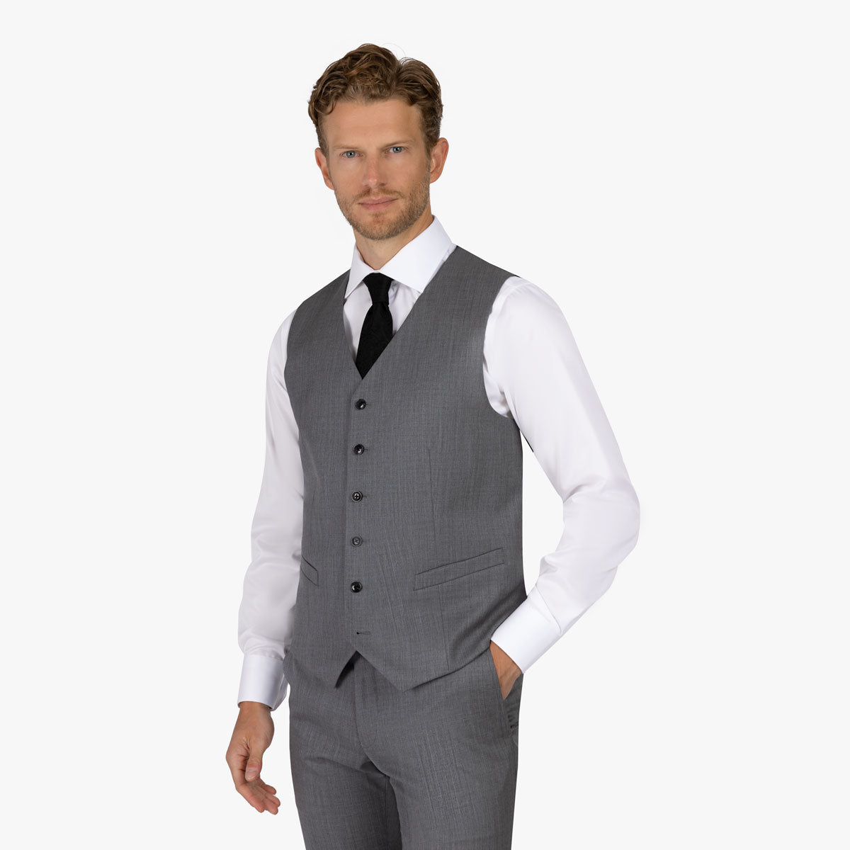 Slim Fit Baukastenweste in grau hellgrau Bild 1
