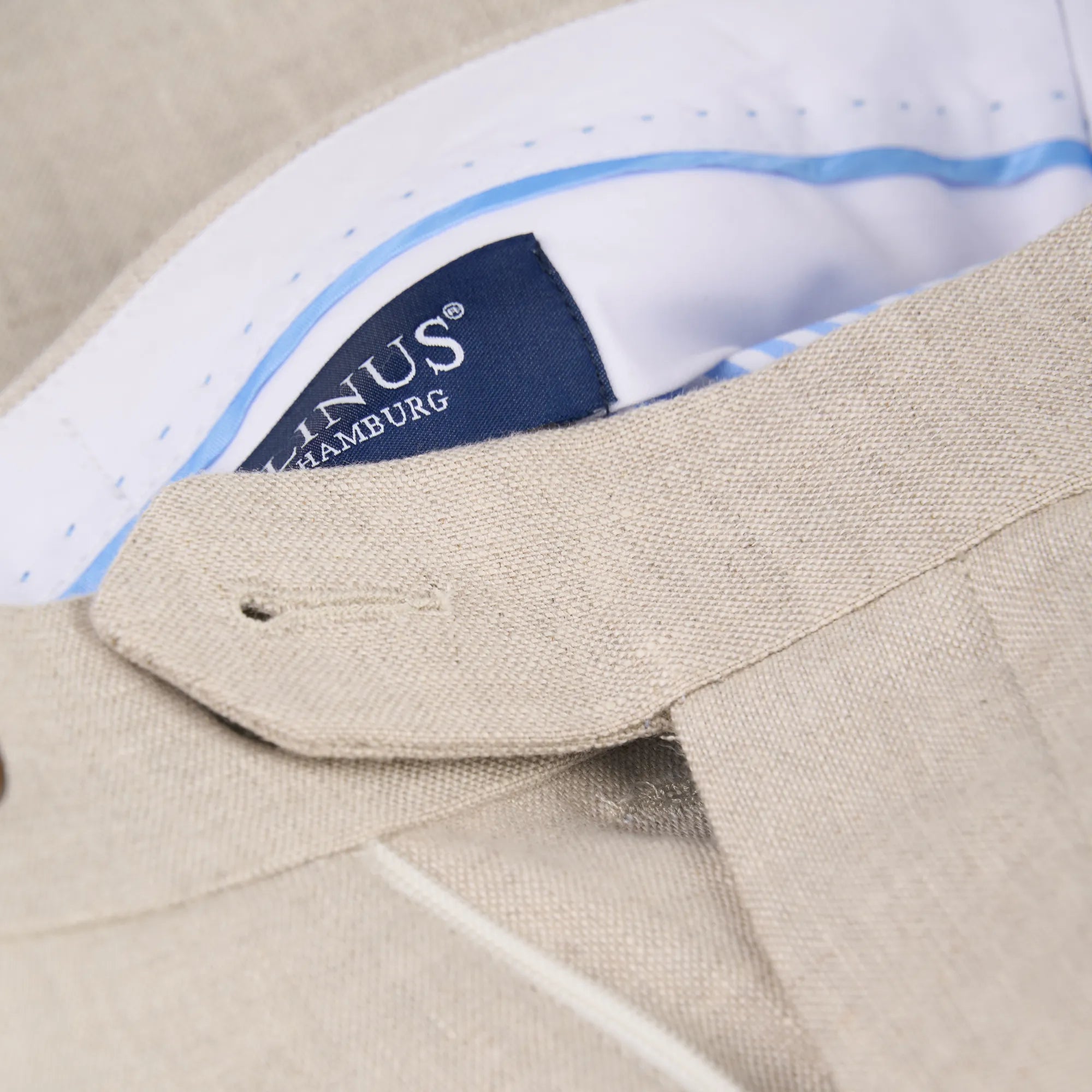 Anzug Fano mit steigendem Revers aus Leinen in Beige beige Bild 6