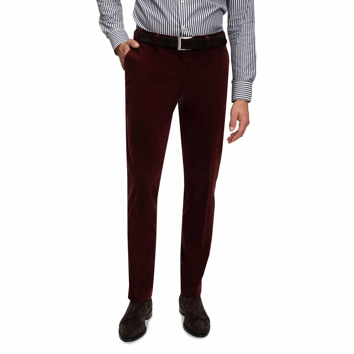 Baukastenhose Siena aus Feincord in Dunkelrot dkl. rot Bild 1