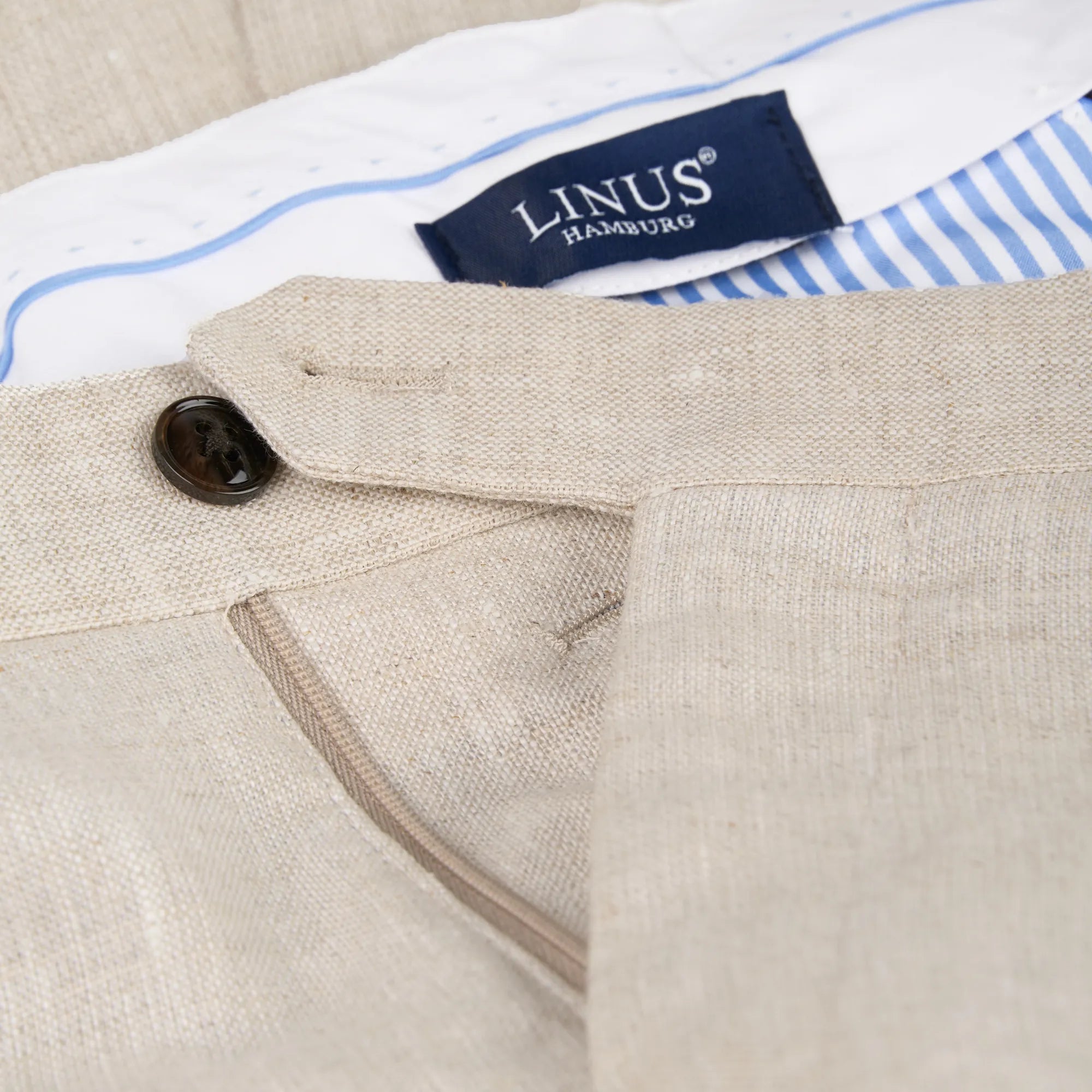 Baukastenhose Rome aus reinem Leinen in beige beige Bild 3