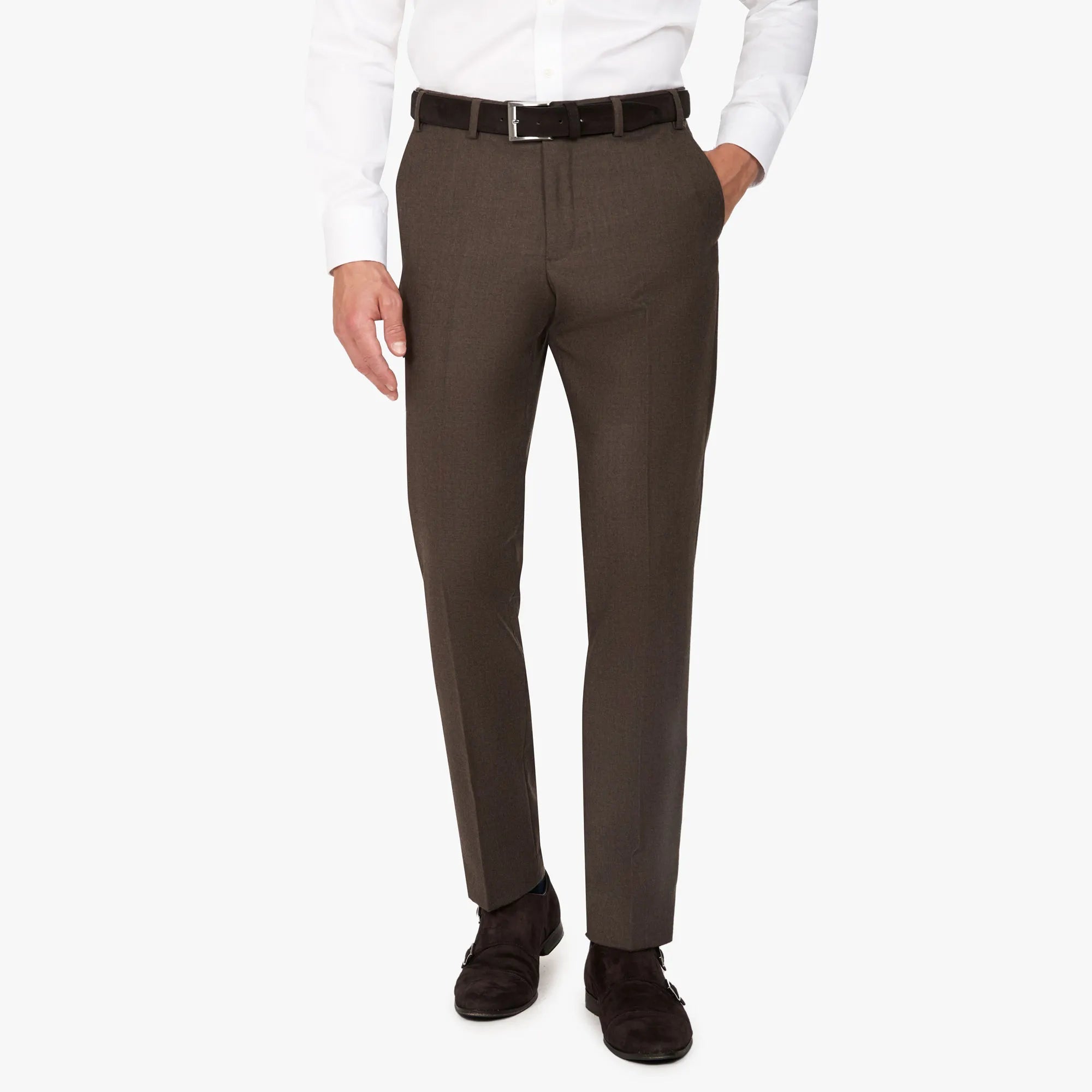 Baukastenhose Rome in Braun aus Super 100`s Schurwolle braun Bild 1