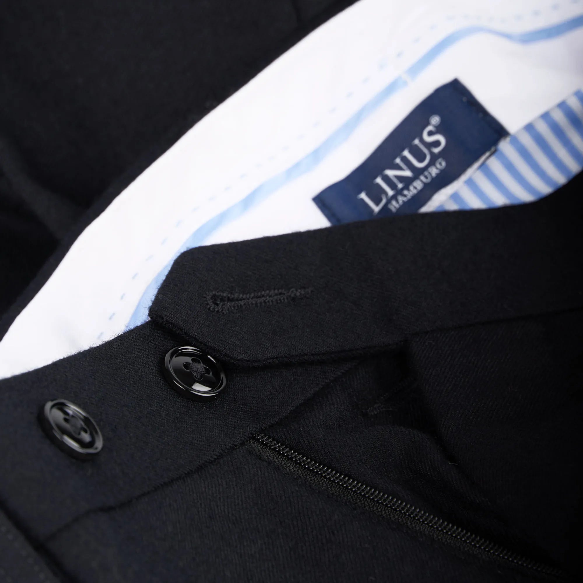 Baukastenhose Siena in Schwarz aus Super 100`s Schurwolle schwarz Bild 3