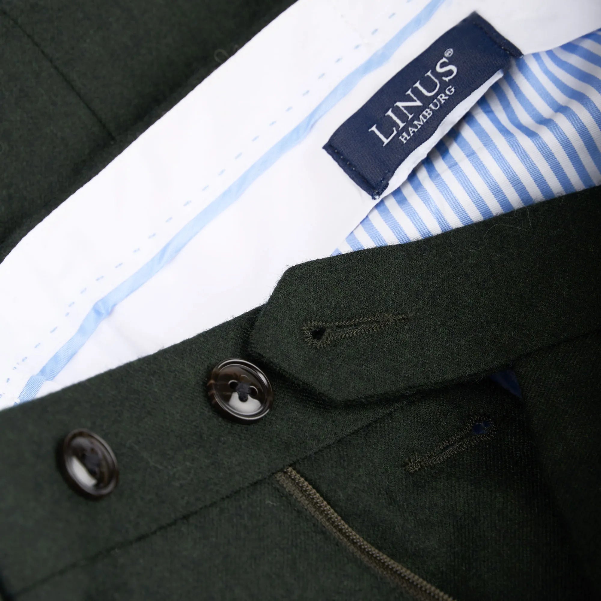 Baukastenhose Siena in Dunkelgrün aus Super 100`s Schurwolle dkl. grün Bild 3