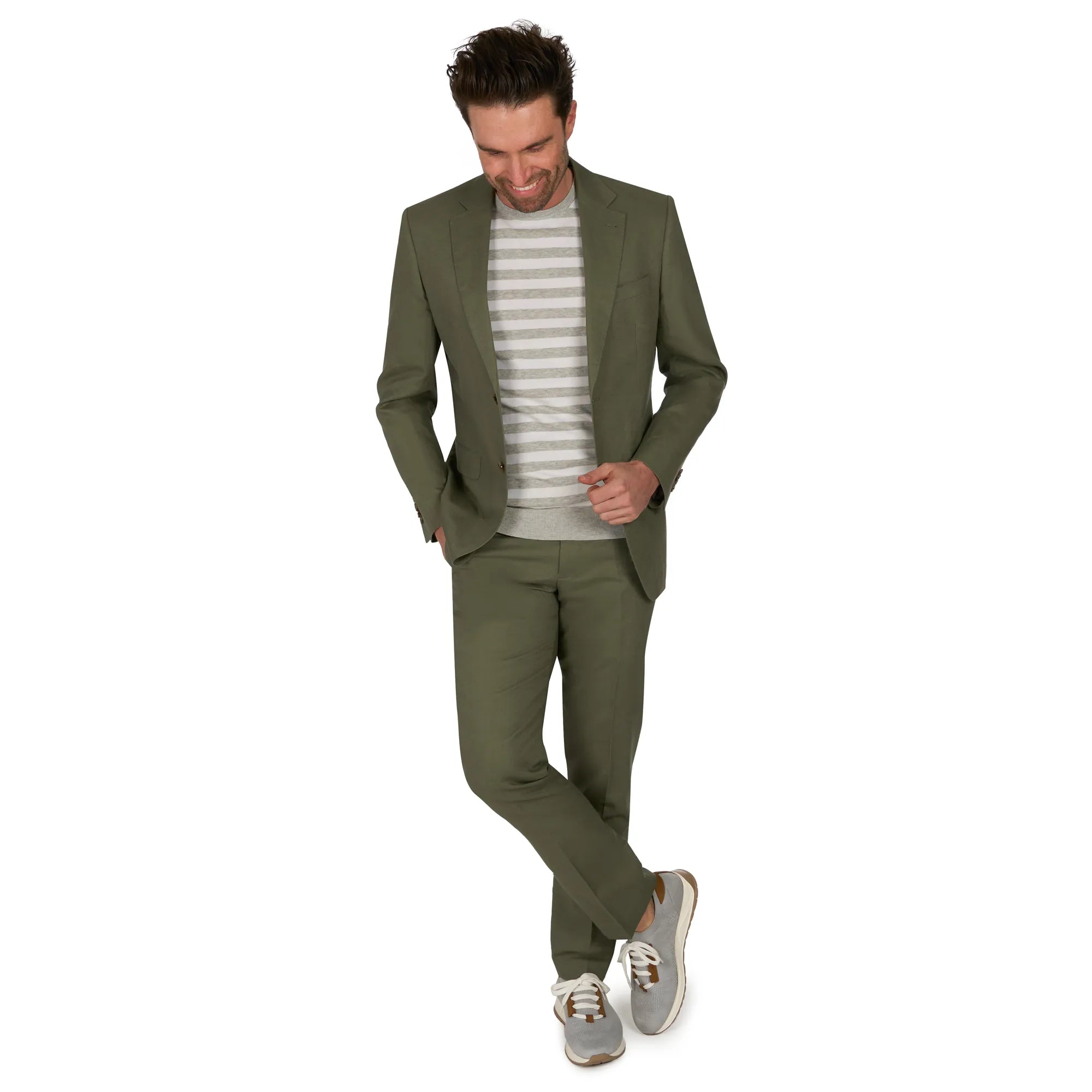 Sakko Prato aus Baumwolle und Leinen in Grün grün Bild 4